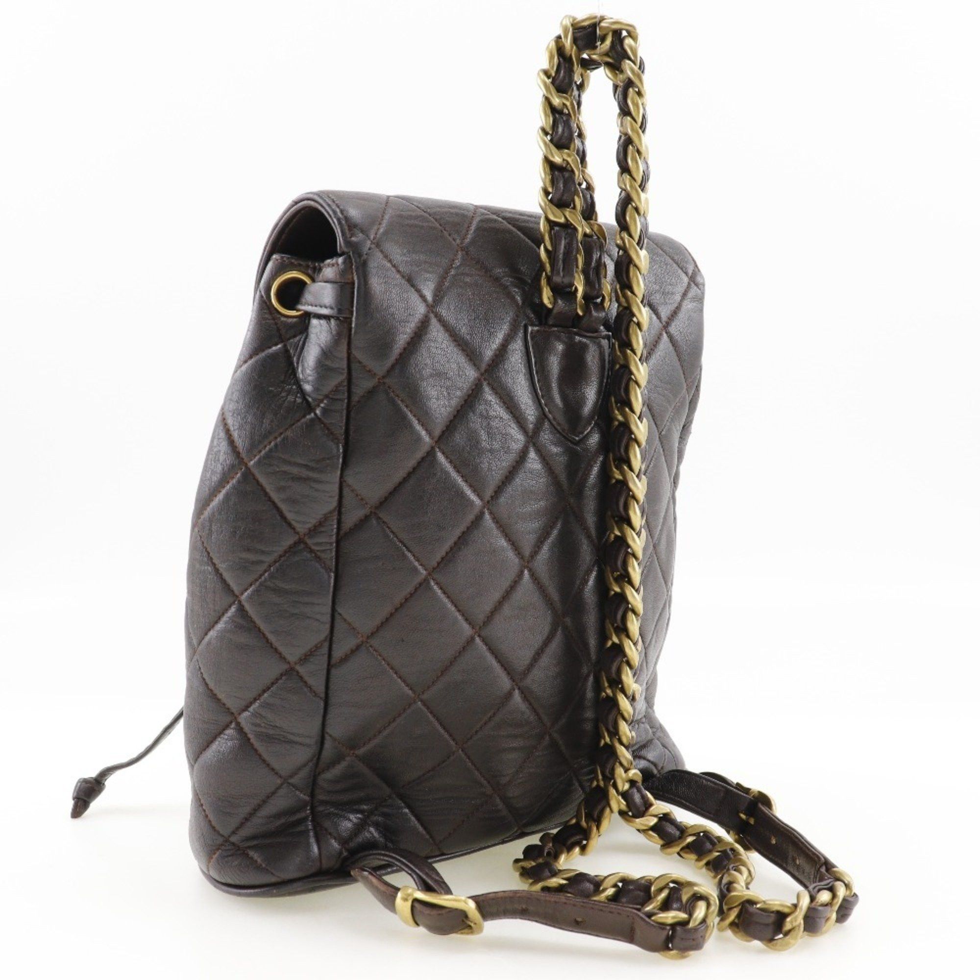 Chanel Chanel Matelasse Backpack/Daypack Coco Mark Lambskin Brown A5 Turnlock Women's Size ONE SIZE - 3 Thumbnail