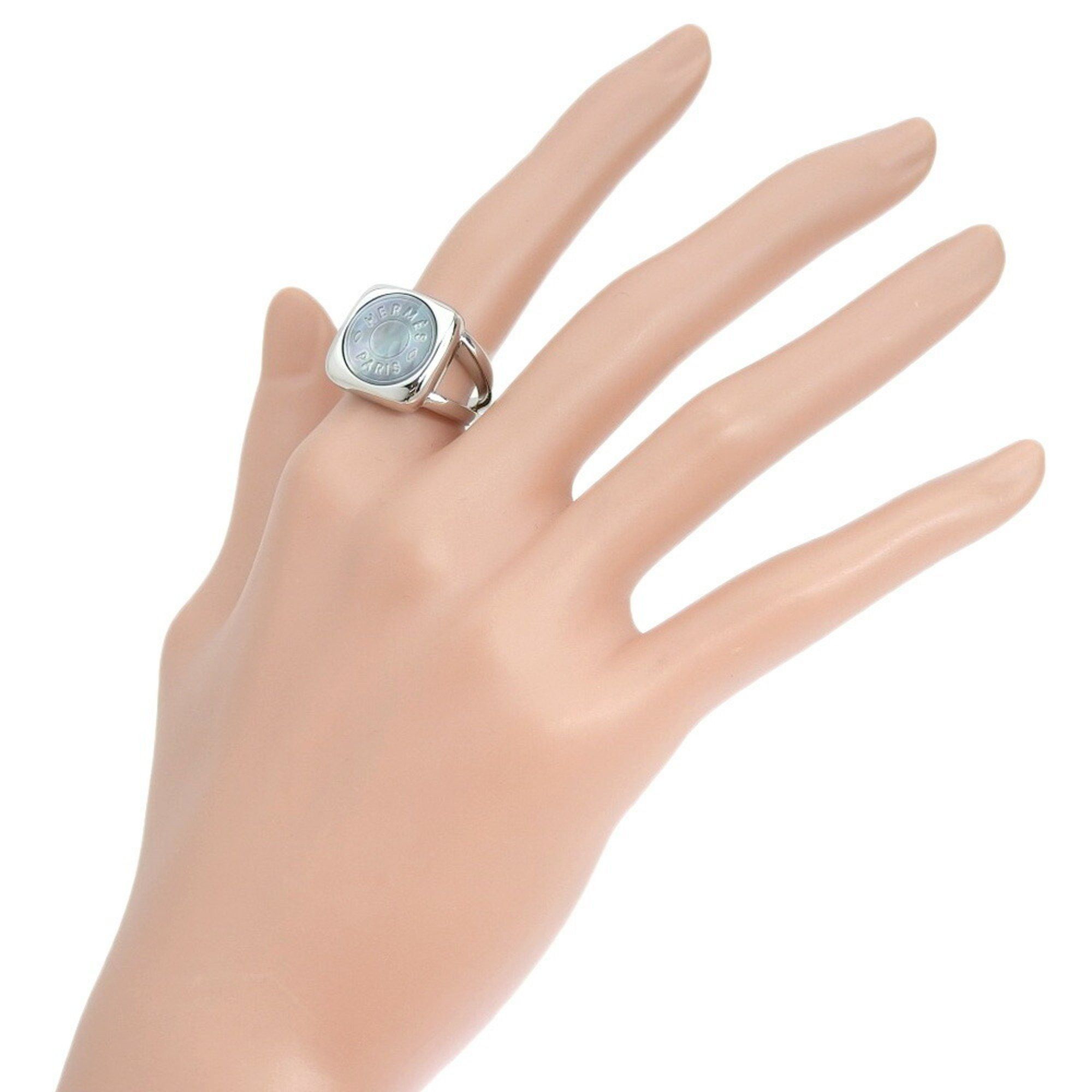 Hermes Hermes Serie size 12.5 ring, 925 silver x shell, approx. 11.5g, Serie, women's, W153124300 Size ONE SIZE - 2 Thumbnail