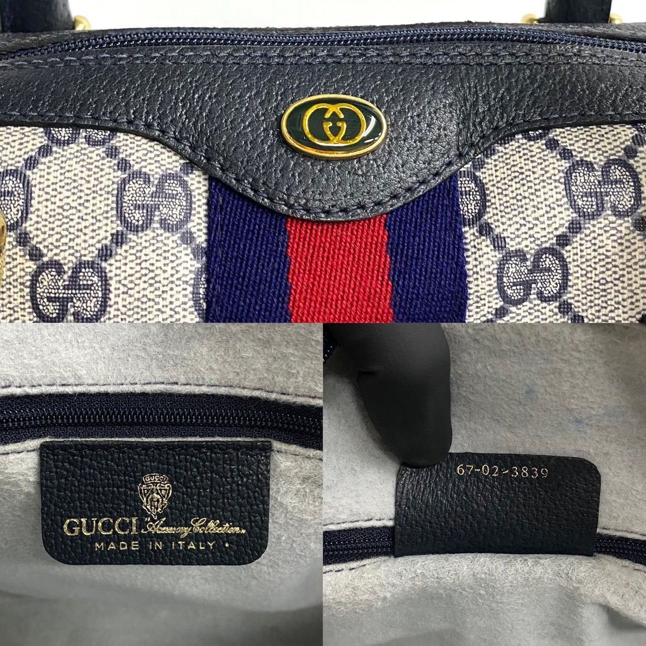Gucci Gucci Handbag Navy Leather Size ONE SIZE - 3 Thumbnail
