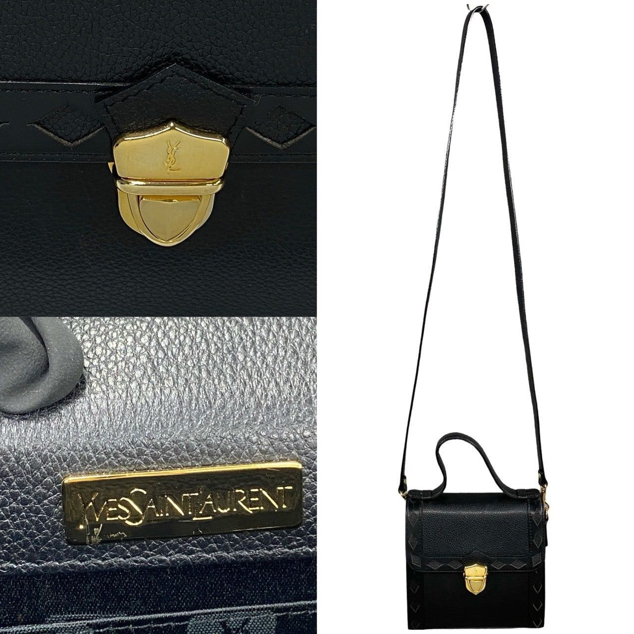 Yves Saint Laurent Yves Saint Laurent Shoulder Bag Black Leather Size ONE SIZE - 3 Thumbnail