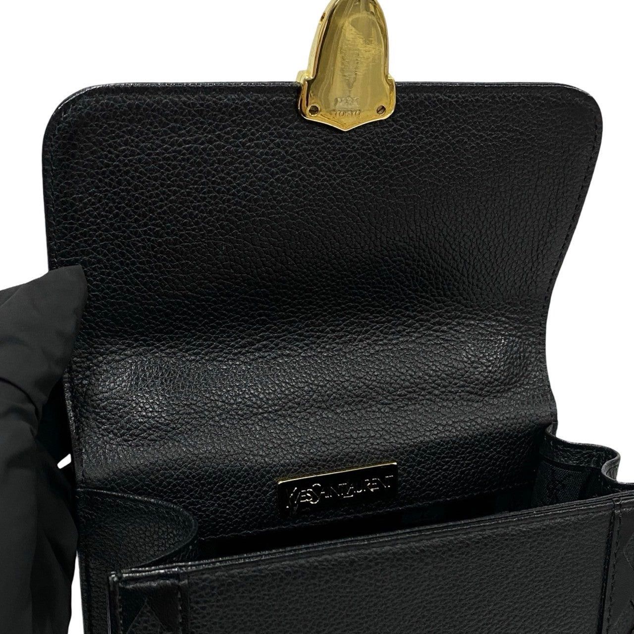 Yves Saint Laurent Yves Saint Laurent Shoulder Bag Black Leather Size ONE SIZE - 8 Thumbnail