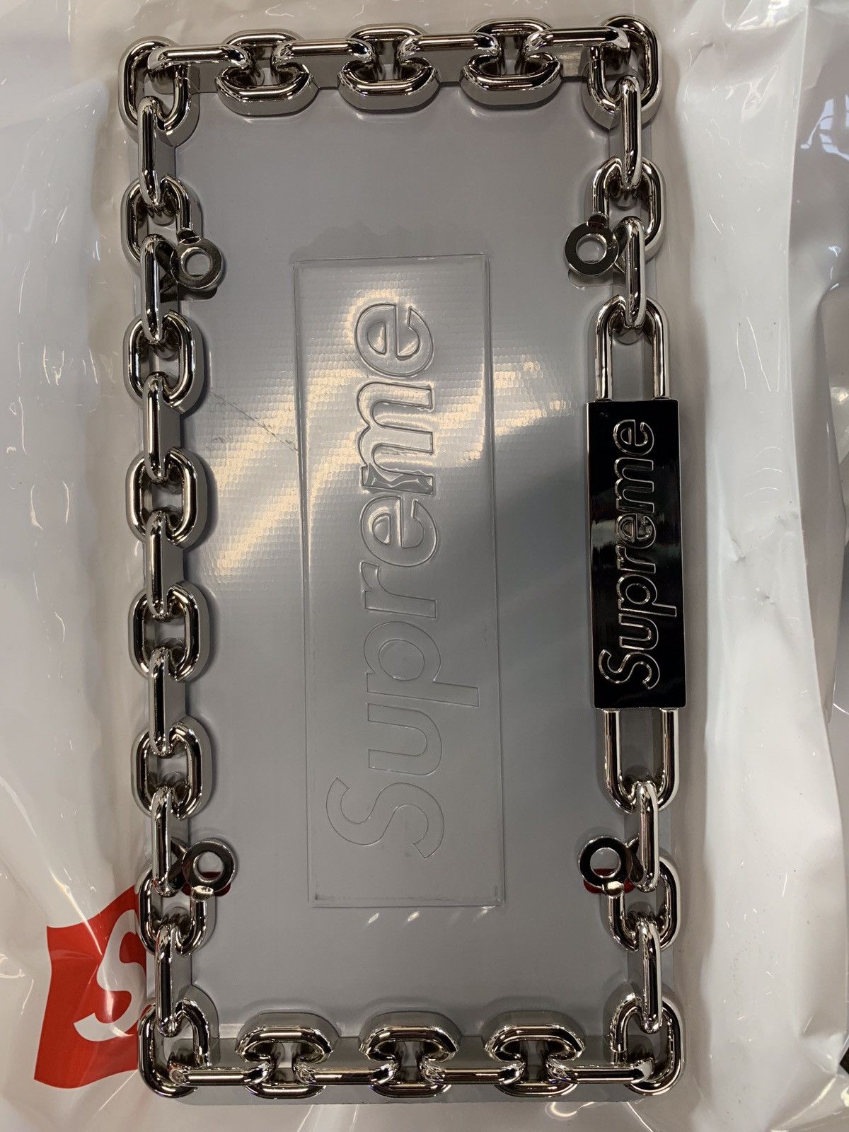 Supreme Supreme License Plate Frame Silver | Grailed