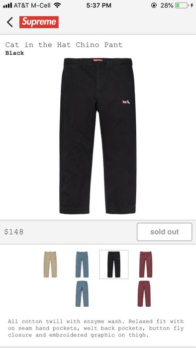 年末早割 supreme cat in the hat chino pants - メンズ