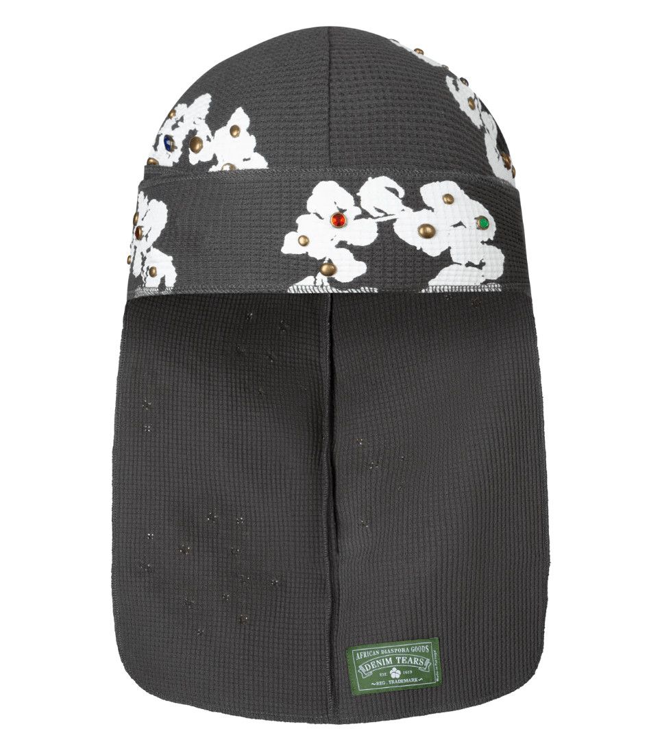 帽子 DENIM TEARS Rhinestone Wreath Durag Denim Tears Rhinestone Cotton Wreath Durag Vintage Black
