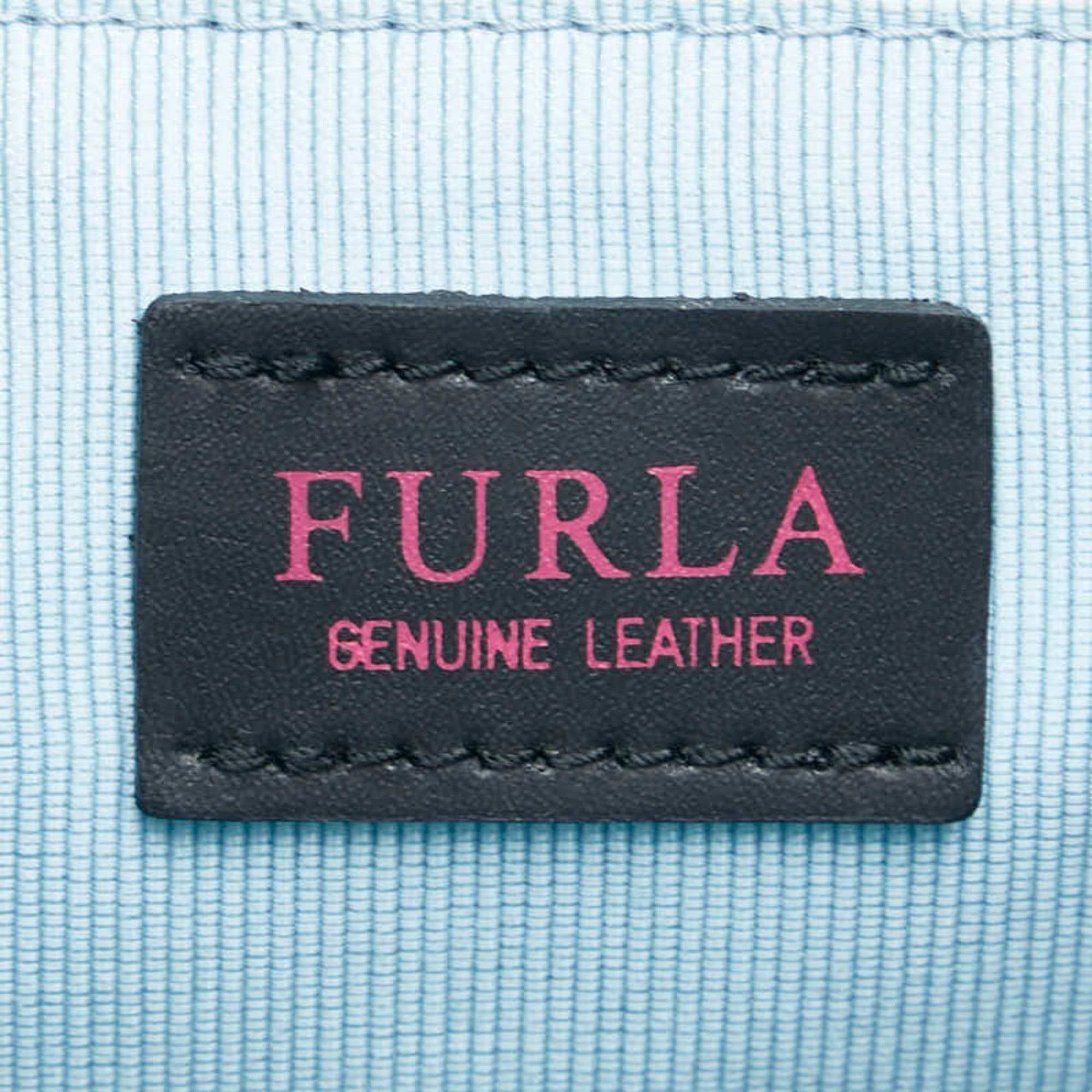 Furla Furla Muguet Flower Motif Handbag Shoulder Bag Light Blue White Leather Women's Size ONE SIZE - 11 Thumbnail