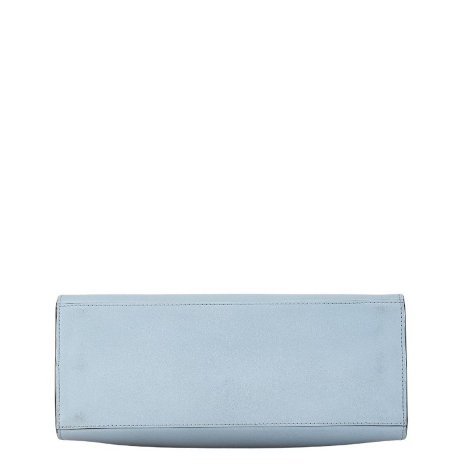 Furla Furla Muguet Flower Motif Handbag Shoulder Bag Light Blue White Leather Women's Size ONE SIZE - 6 Thumbnail