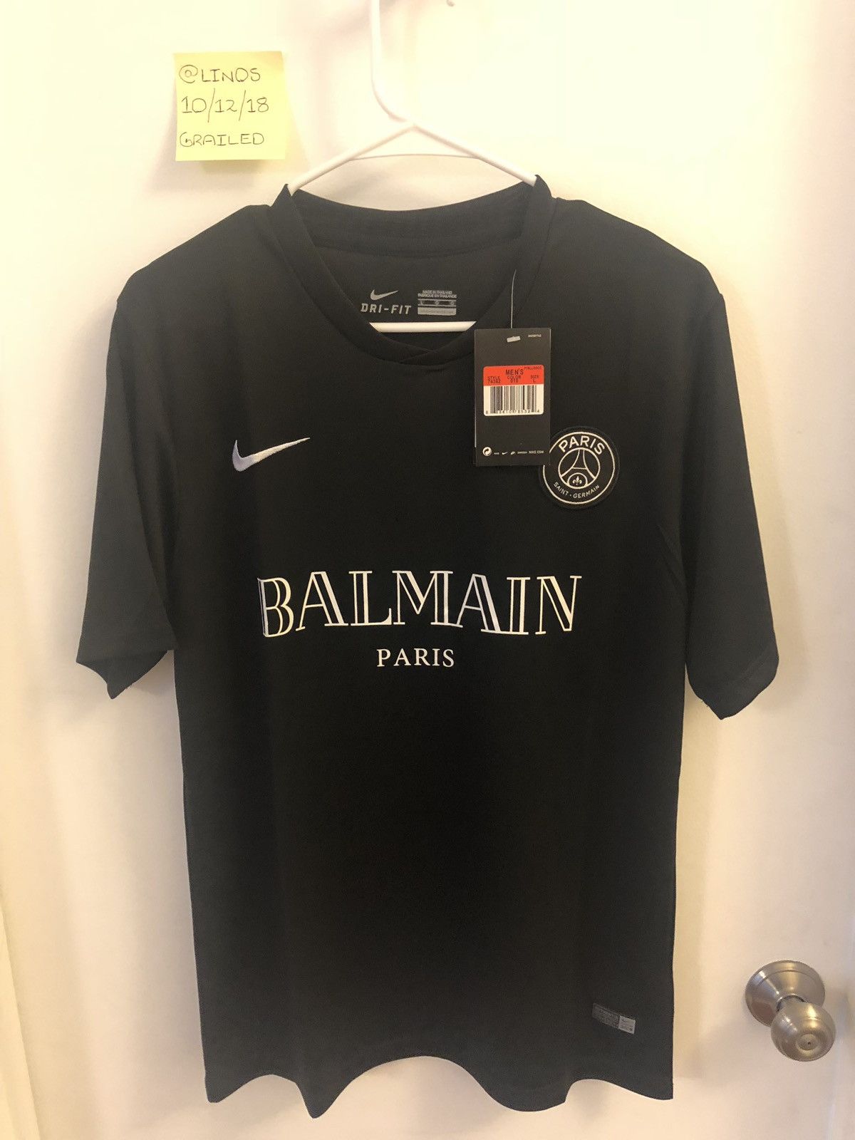 Balmain Nike Nike X Balmain X PSG Custom Mens Soccer Jersey Grailed