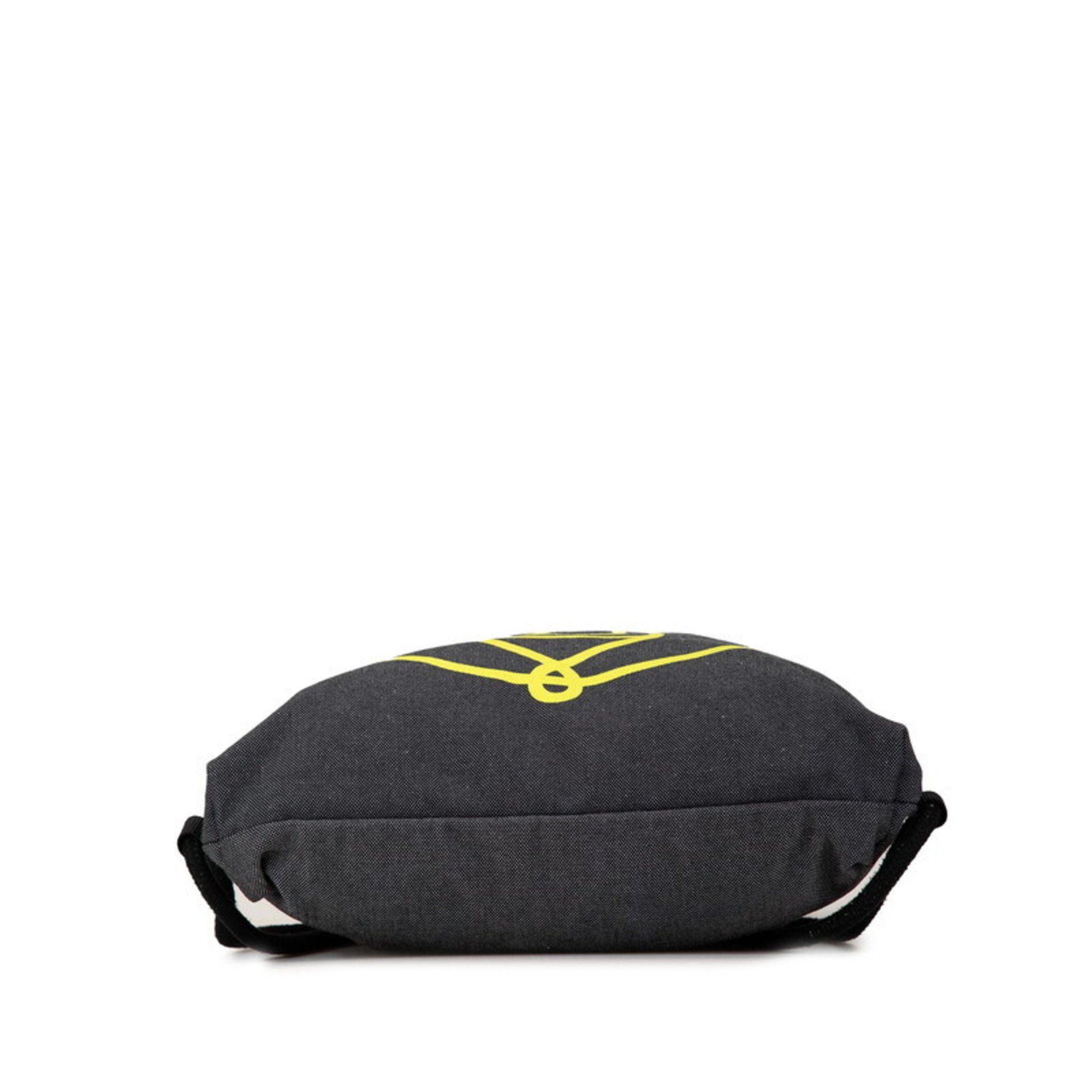 Loewe LOEWE Anagram Drawstring Bag Knapsack Grey Black Denim Cotton Women's Size ONE SIZE - 5 Thumbnail