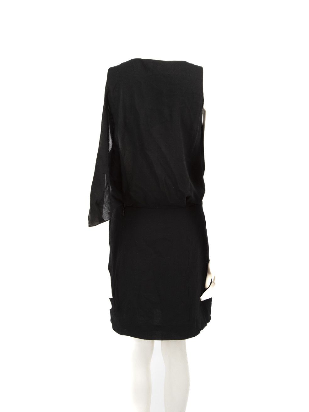 Black Wool Sleeveless Mini Dress