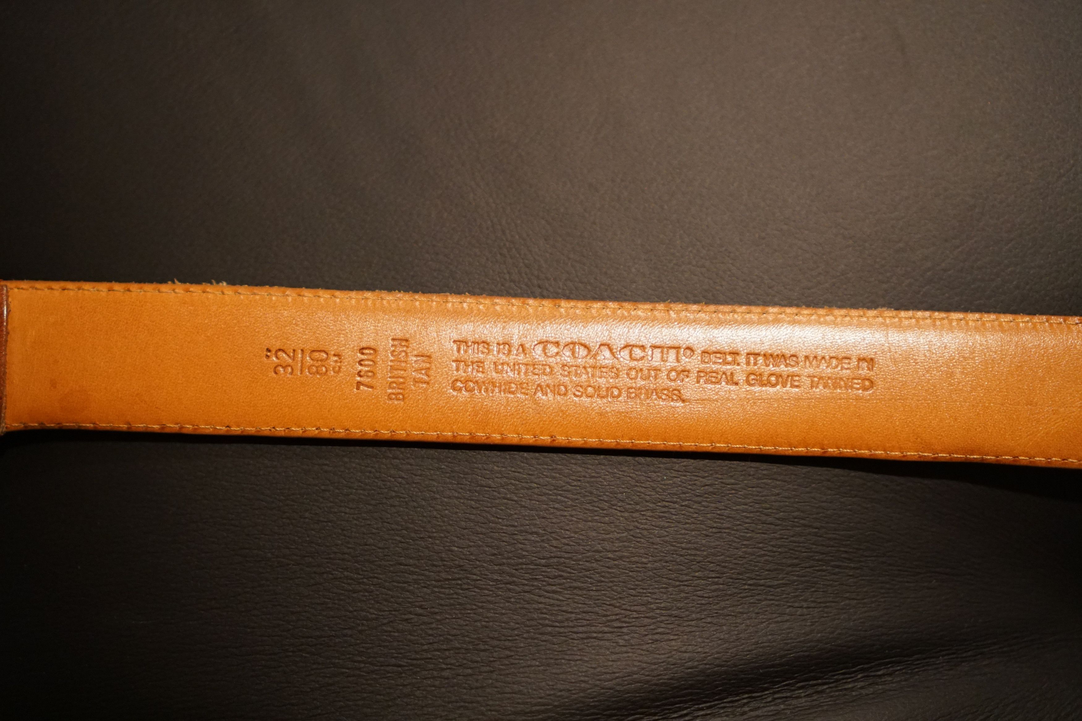 Coach Coach British tan leather belt gold Size 32 - 2 Thumbnail
