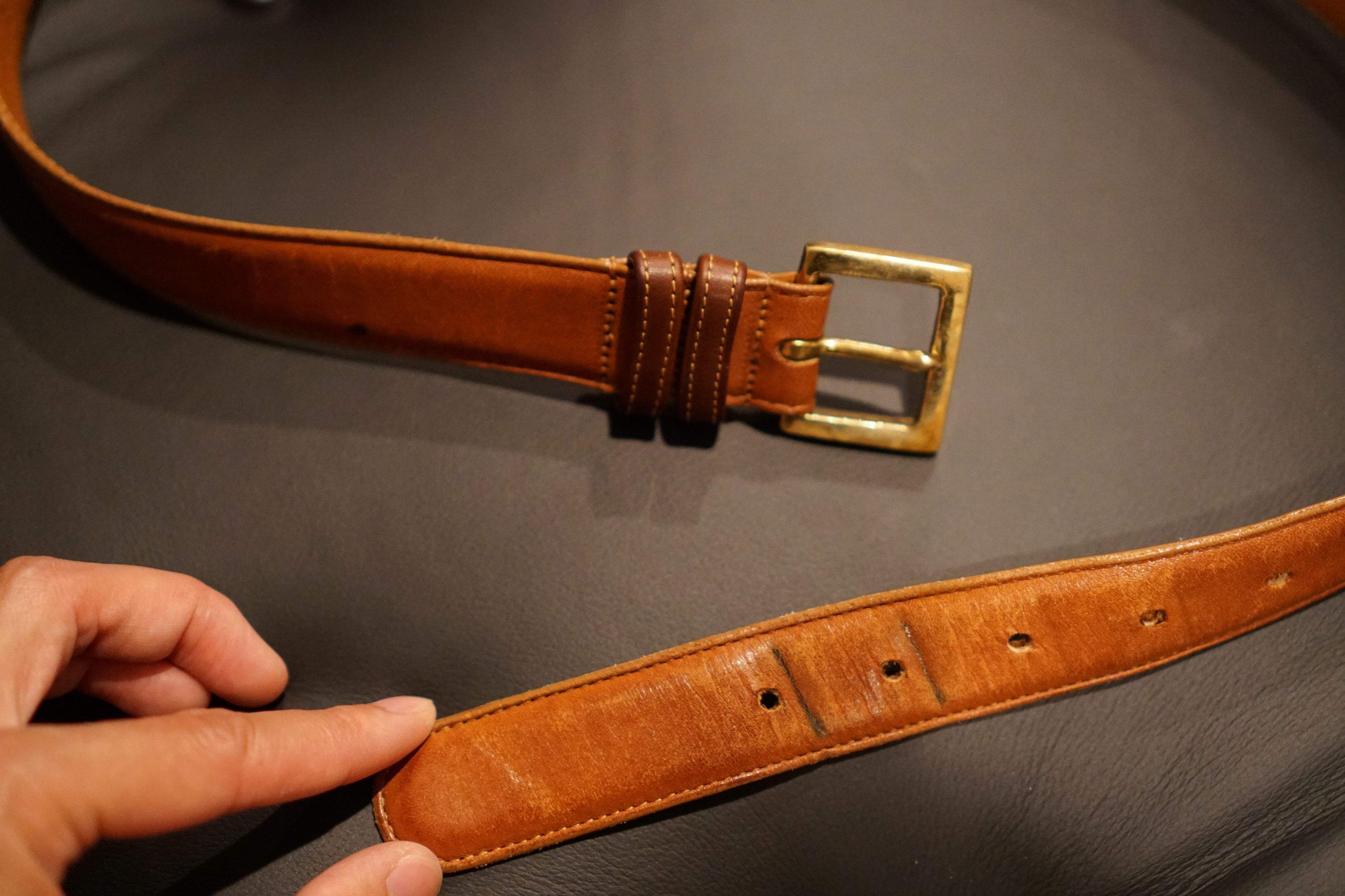 Coach Coach British tan leather belt gold Size 32 - 3 Thumbnail