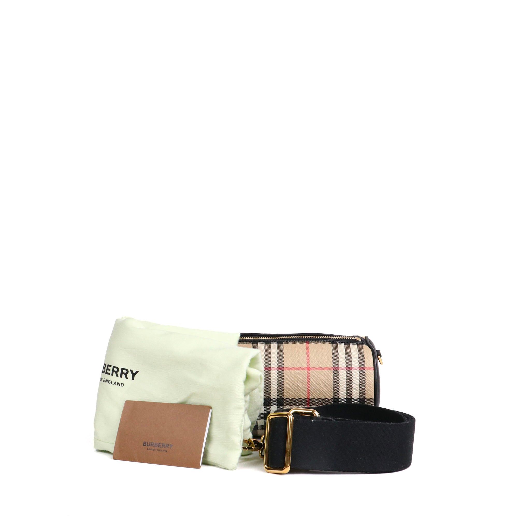 Burberry BURBERRY - The Barrel Burberry shoulder bag in coated canvas and beige leather Size ONE SIZE - 7 Thumbnail