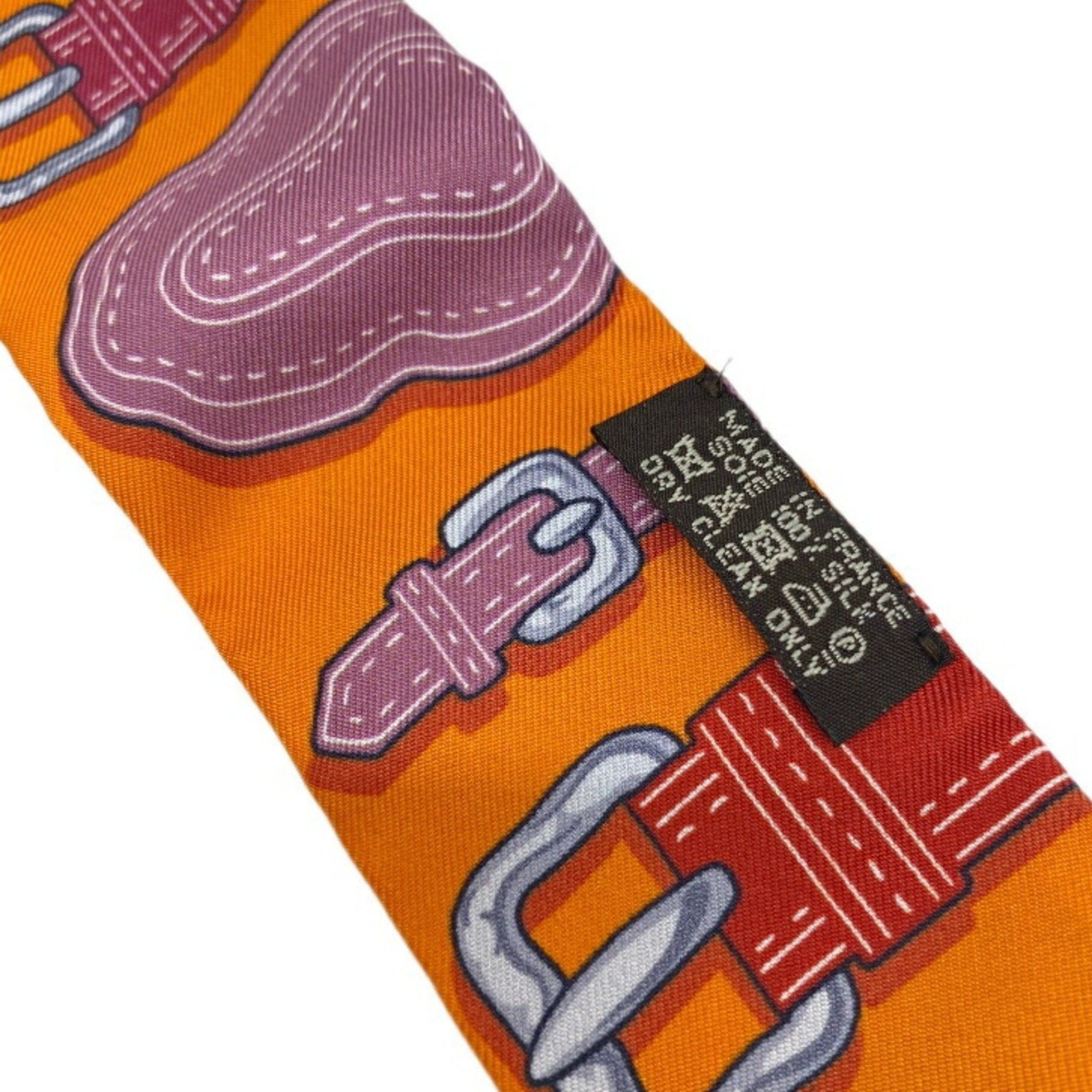 Hermes HERMES Twilly Belt Rope Orange Red Blue Scarf Muffler Silk Collar Accessory Bag Women Men Size ONE SIZE - 4 Thumbnail