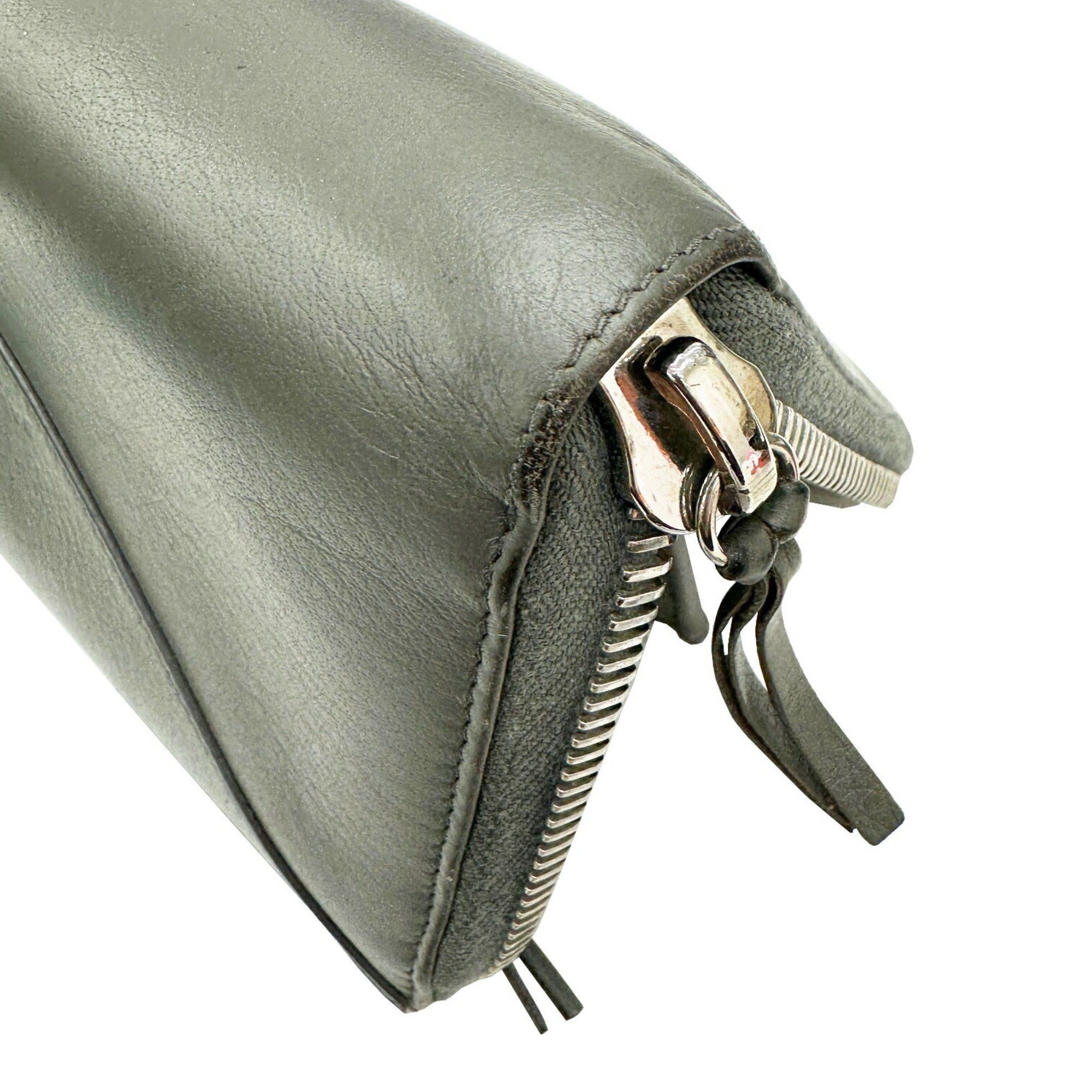Balenciaga BALENCIAGA 381226 Paper Continental Wallet Round Men's Women's Long Leather Grey Size ONE SIZE - 8 Thumbnail