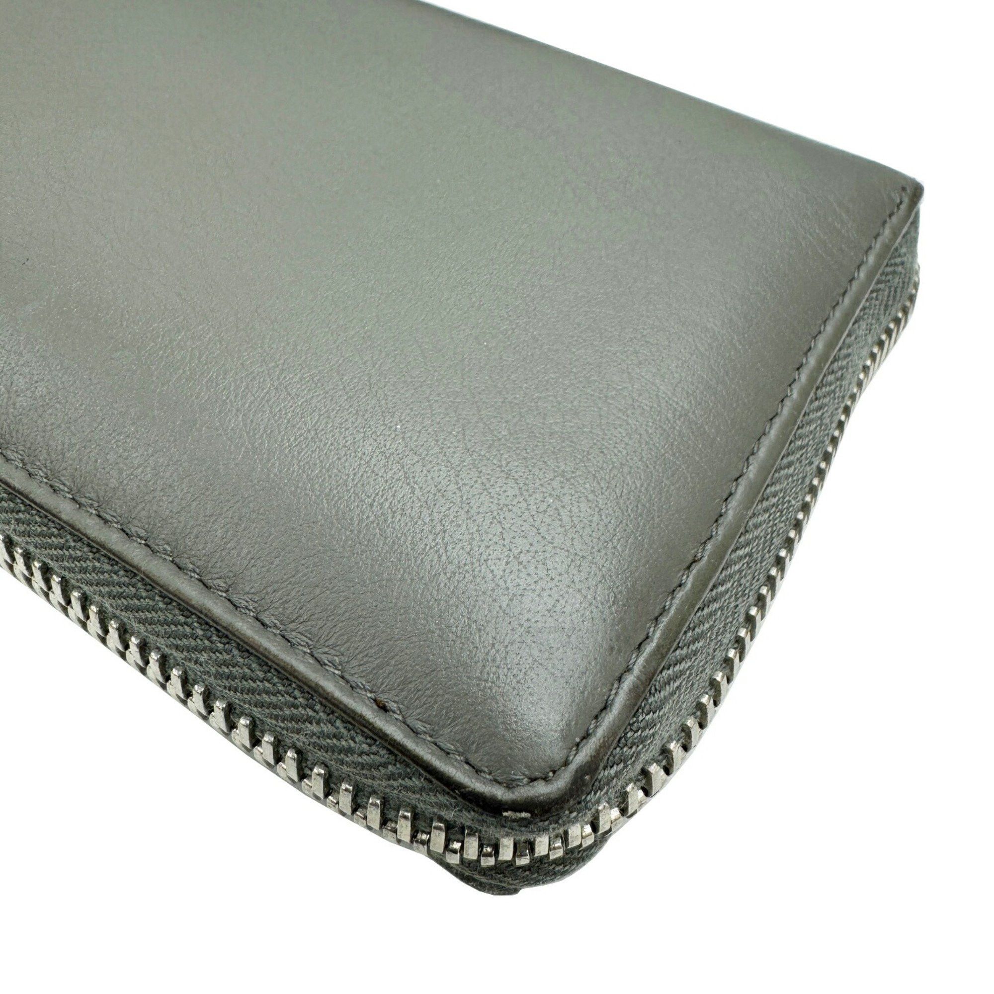 Balenciaga BALENCIAGA 381226 Paper Continental Wallet Round Men's Women's Long Leather Grey Size ONE SIZE - 6 Thumbnail