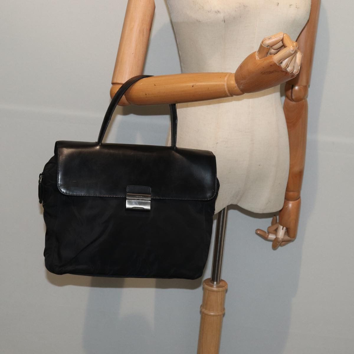 Prada Tessuto Black Synthetic Handbag (Pre-Owned) Size ONE SIZE - 7 Thumbnail