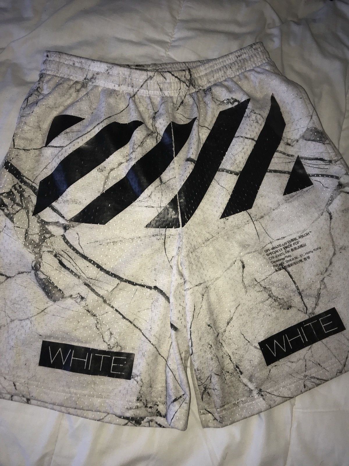 Off-White Off-White Marble Mesh Shorts | Grailed