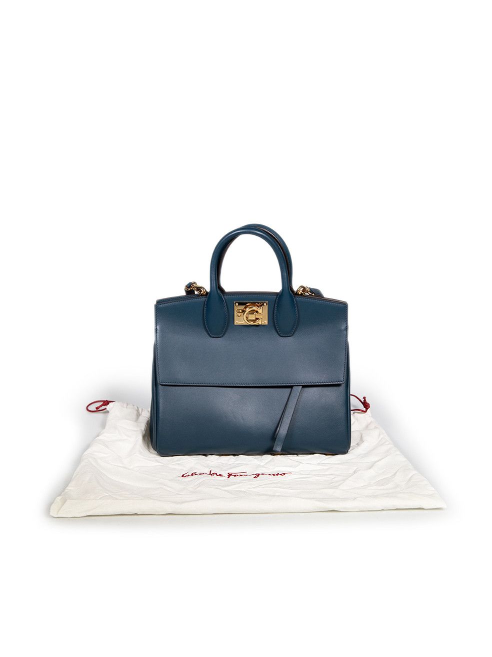 Salvatore Ferragamo Teal Leather Studio Handbag Size ONE SIZE - 7 Thumbnail