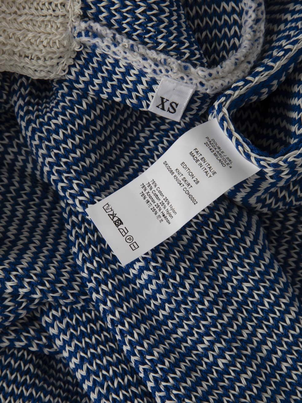 La DoubleJ Blue Drawstring Ribbed Knit Skirt Size 26" / US 2 / IT 38 - 6 Thumbnail