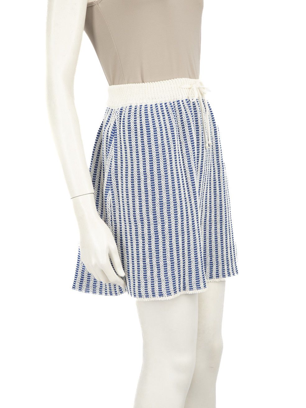 La DoubleJ Blue Drawstring Ribbed Knit Skirt Size 26" / US 2 / IT 38 - 2 Thumbnail