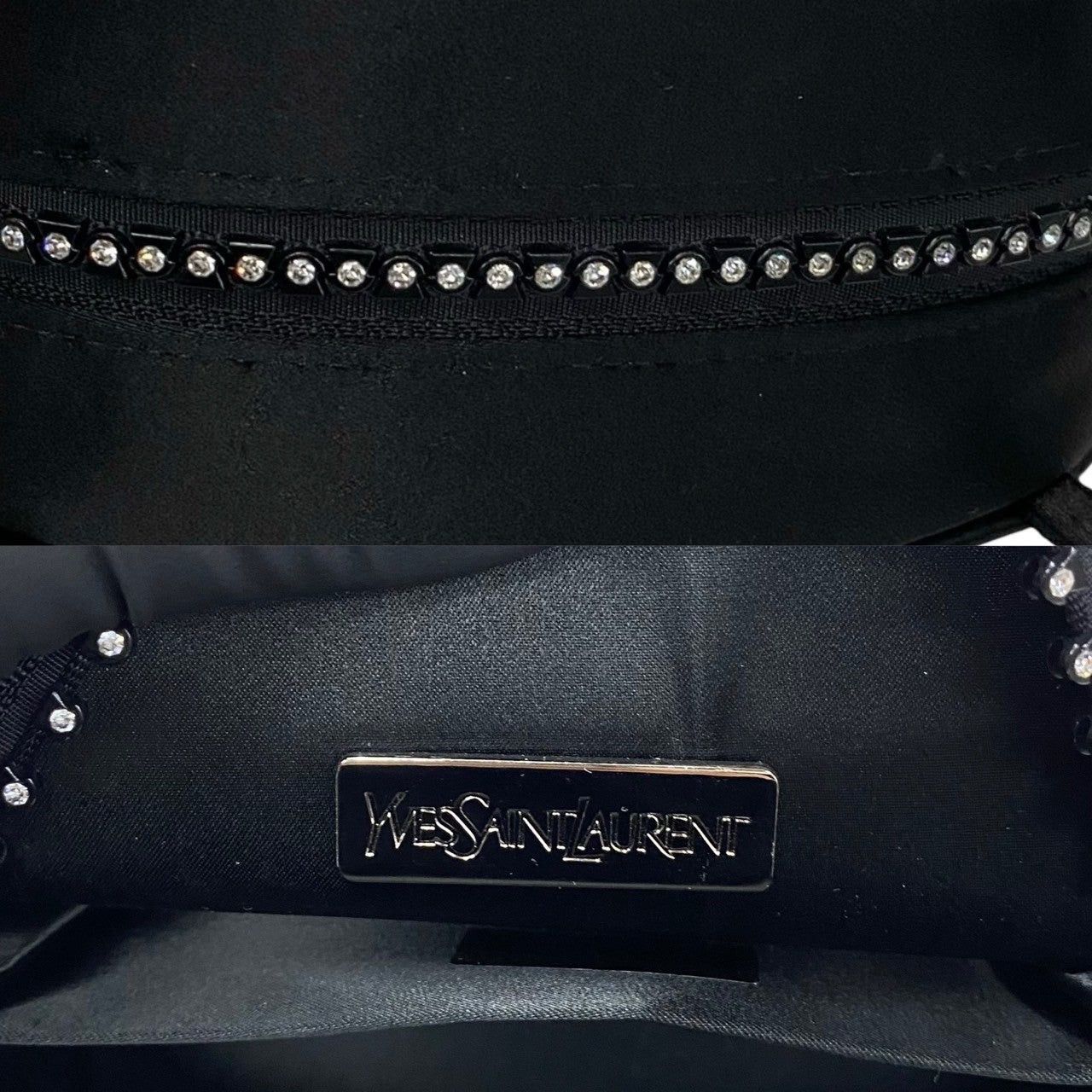 Yves Saint Laurent Yves Saint Laurent Handbag Black Satin Size ONE SIZE - 3 Thumbnail