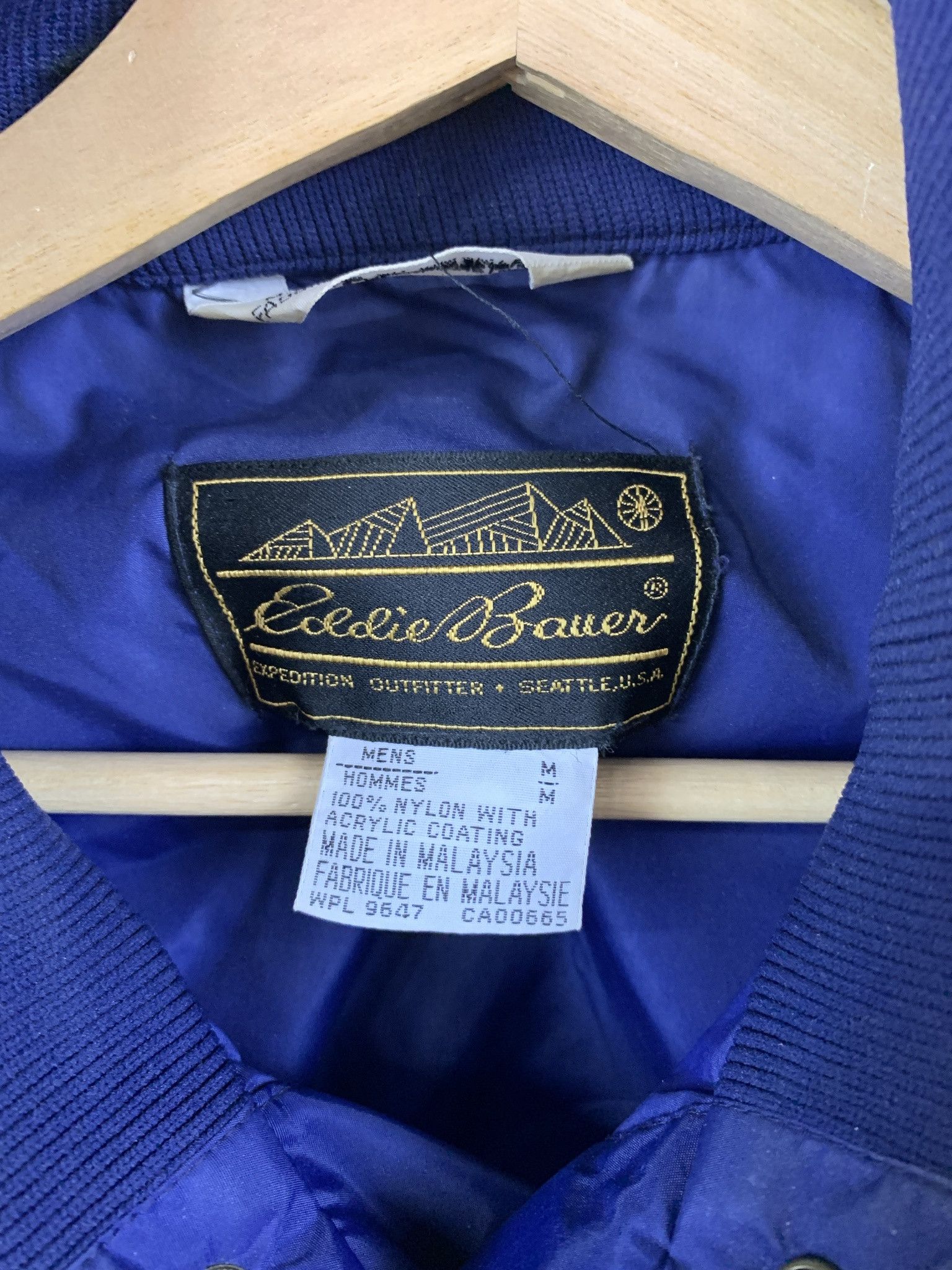 Vintage Vitnage 1990s Eddie Bauer Navy Lght Half Snap Windbreaker Size M Size US M / EU 48-50 / 2 - 2 Thumbnail