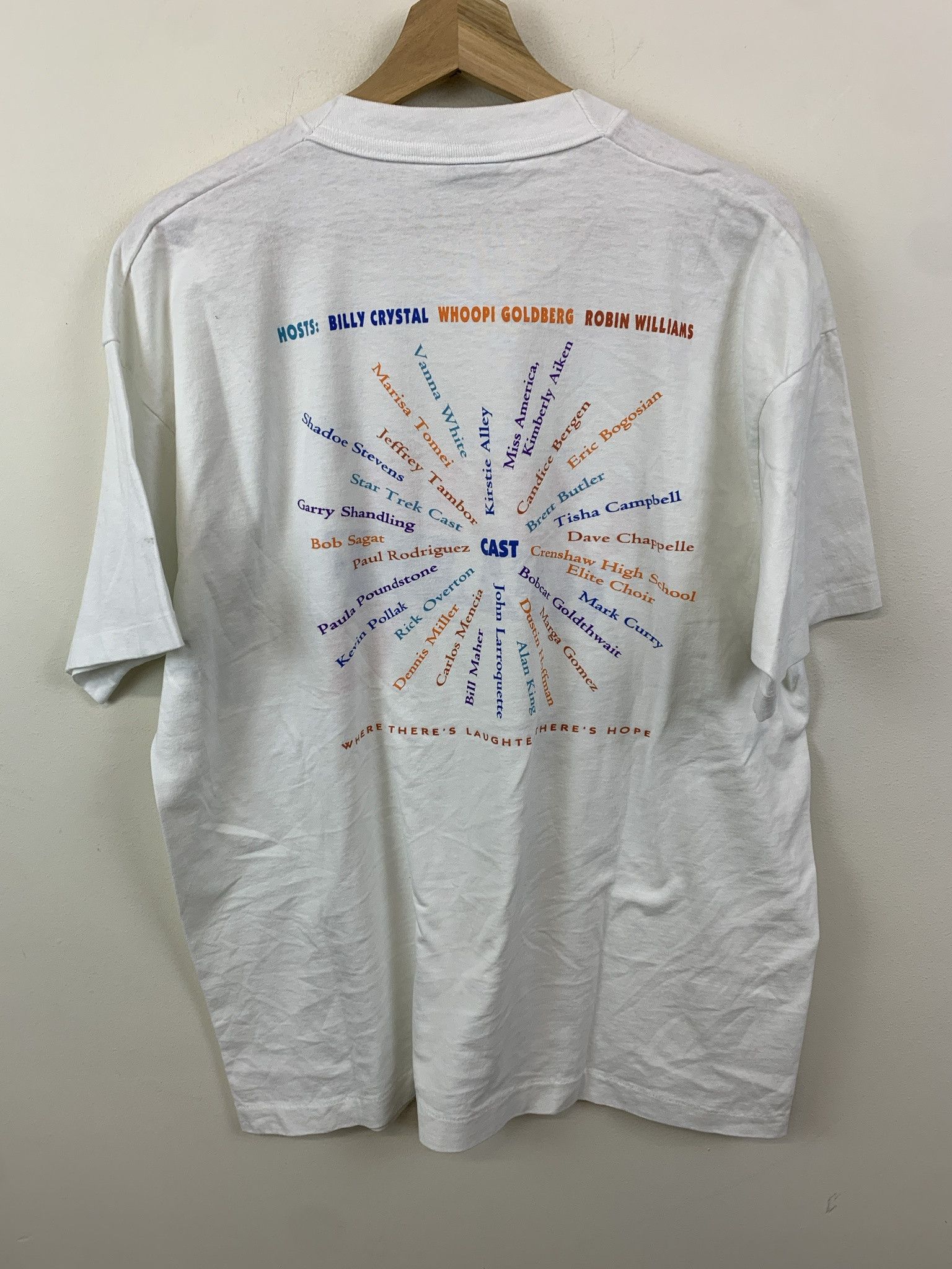 Vintage Vintage 1990 Comedic Relief 4 Dave Chapelle Robin Williams Comedy Single Stitch Tee Size XL Size US XL / EU 56 / 4 - 4 Thumbnail