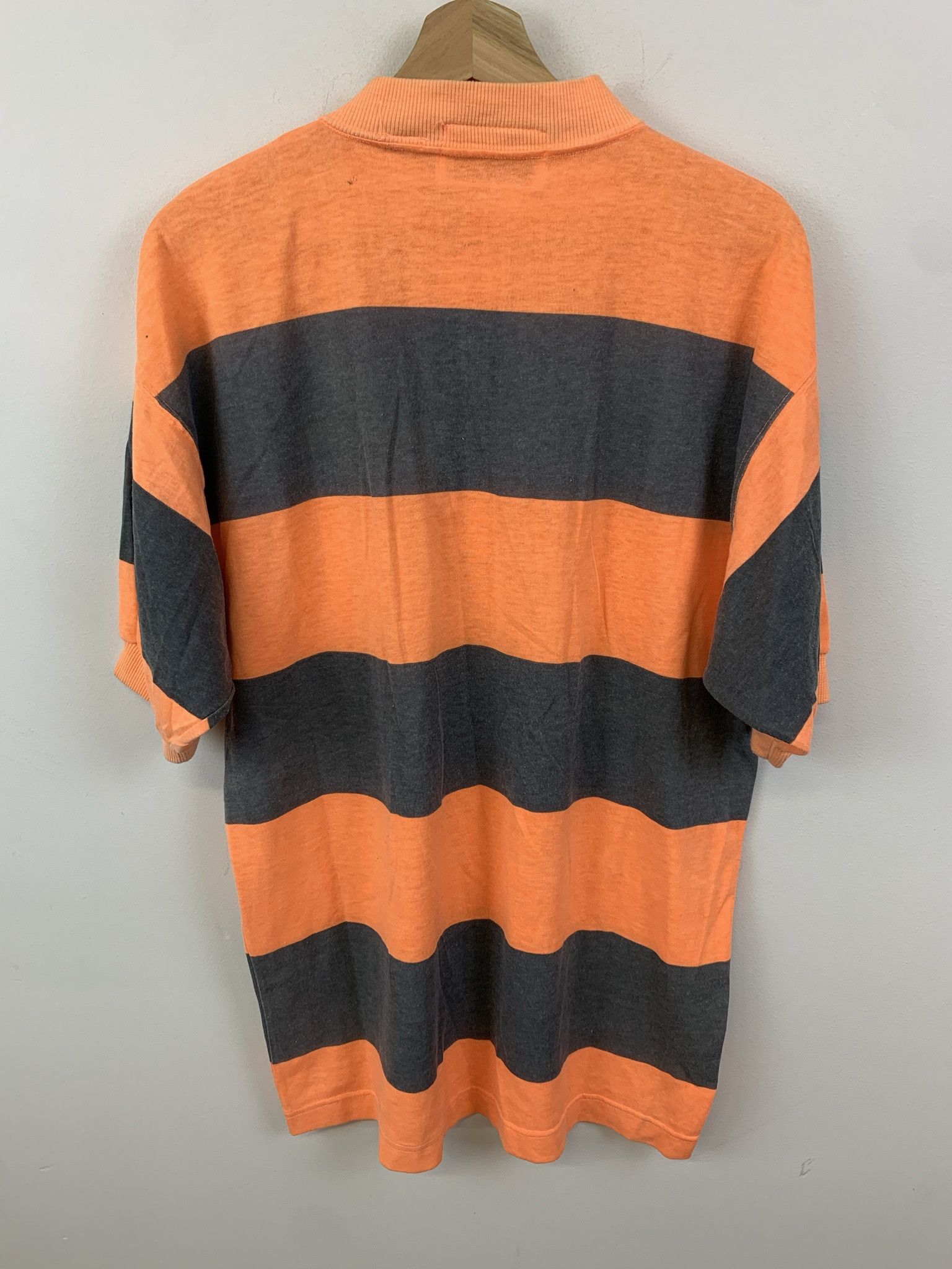 Vintage Vintage 1990s Striped Henley Pocket Tee Striped Tomato 90s Shirt Size L Size US L / EU 52-54 / 3 - 3 Thumbnail