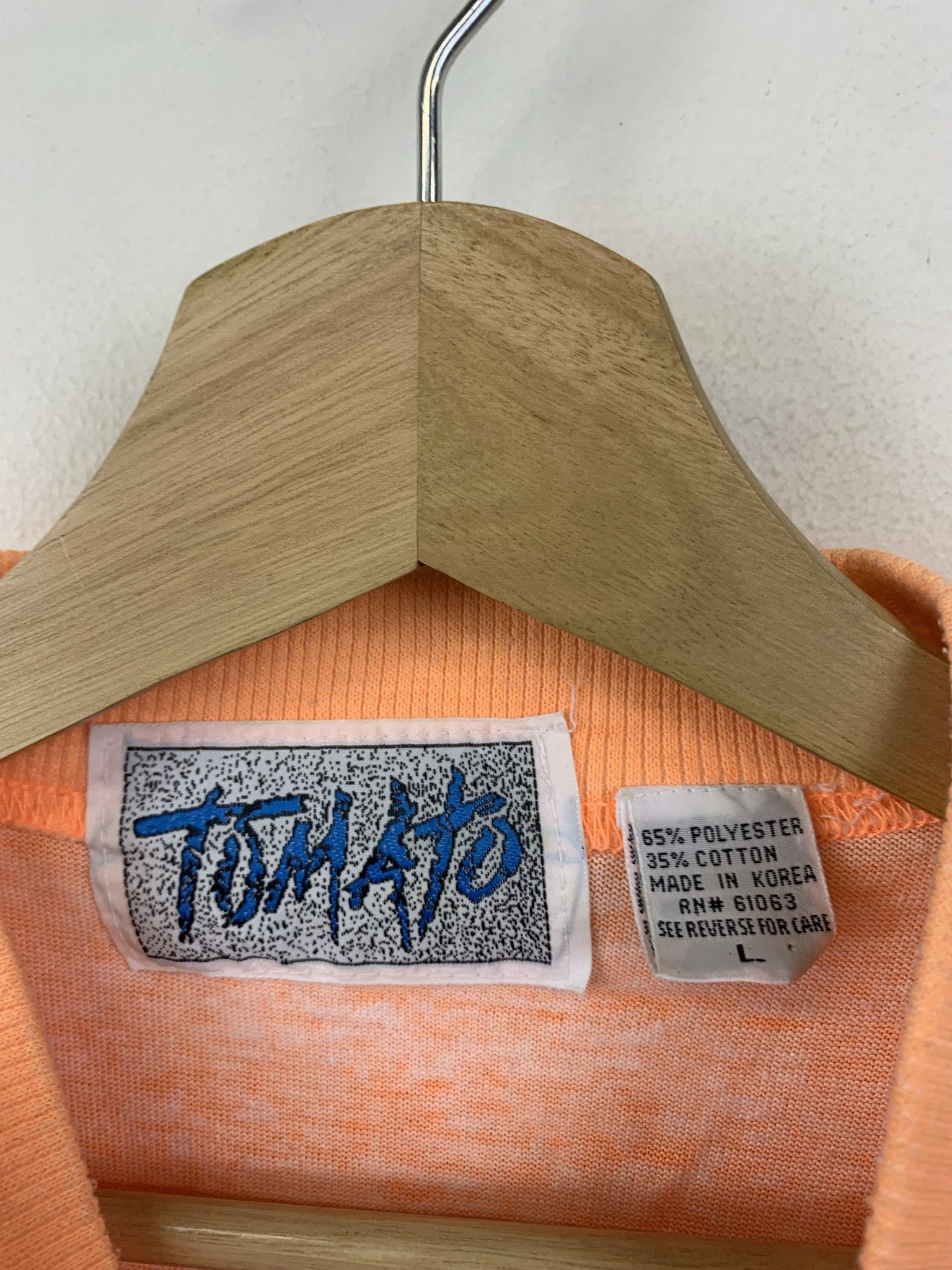 Vintage Vintage 1990s Striped Henley Pocket Tee Striped Tomato 90s Shirt Size L Size US L / EU 52-54 / 3 - 2 Thumbnail