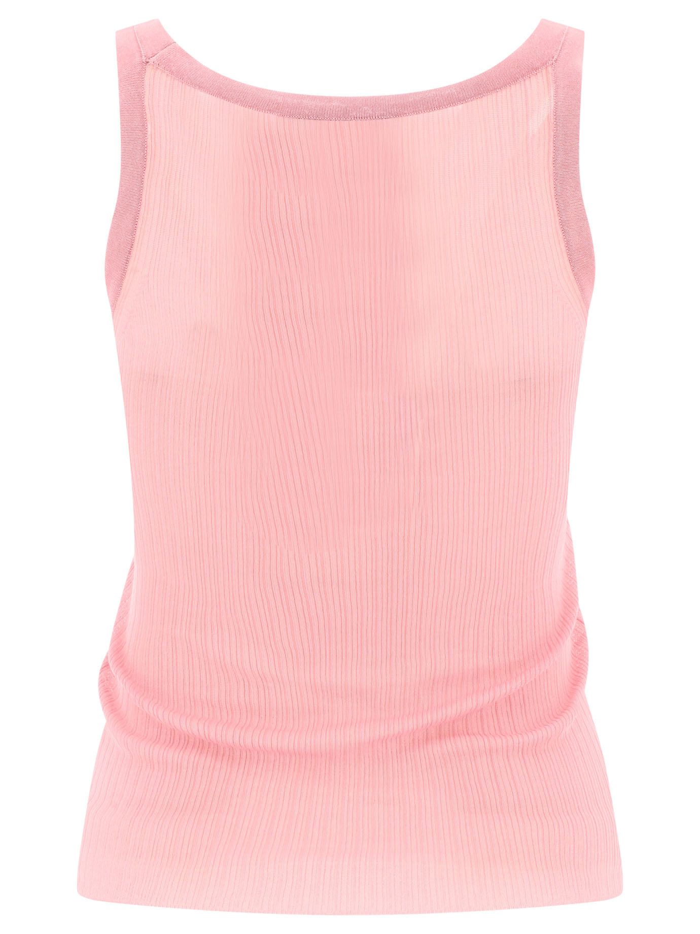 Max Mara Bastia Ribbed Silk Tank Top Size L / US 10 / IT 46 - 2 Thumbnail