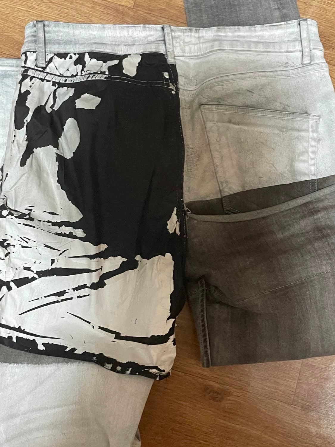 Rick Owens Rick Owens 20ss wax Denim pants splash-ink skinny jeans -DMC Size US 32 / EU 48 - 2 Thumbnail
