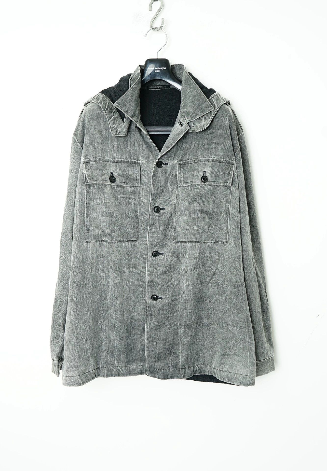 Yohji Yamamoto Yohji Yamamoto Loose Heavy Wash Hooded Jacket - -DMC Size US L / EU 52-54 / 3 - 2 Thumbnail
