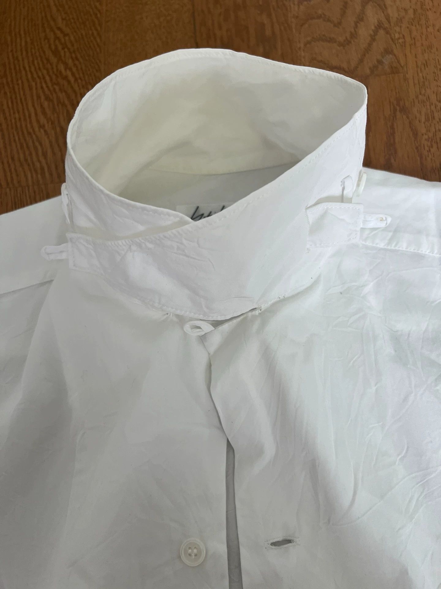 Yohji Yamamoto Yohji Yamamoto White Turtleneck Shaped Shirt - -DMC Size US L / EU 52-54 / 3 - 3 Thumbnail