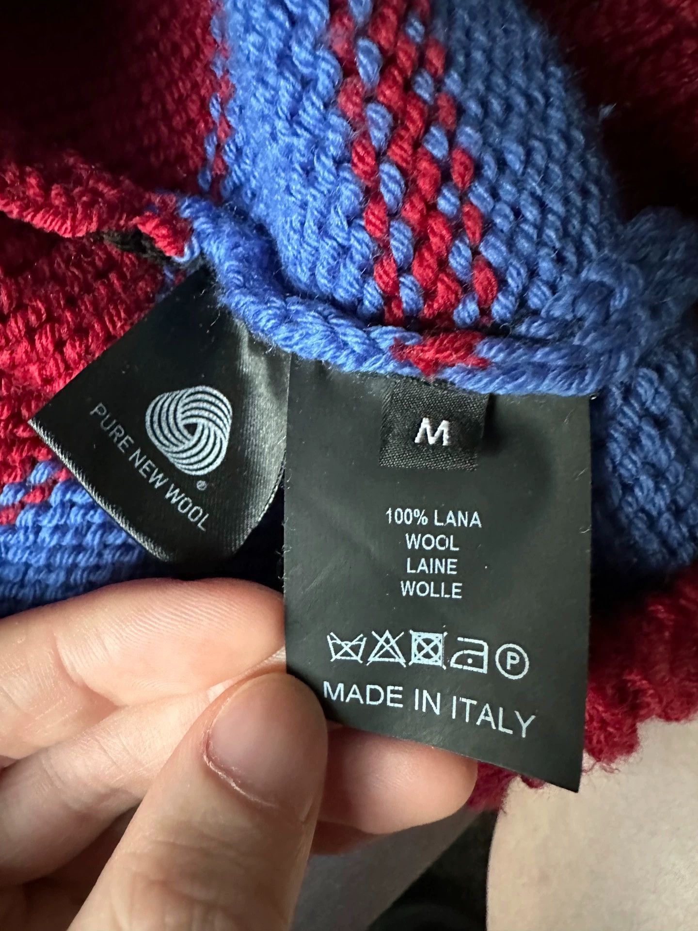 Raf Simons Red and Blue Layered Sweater -DMC