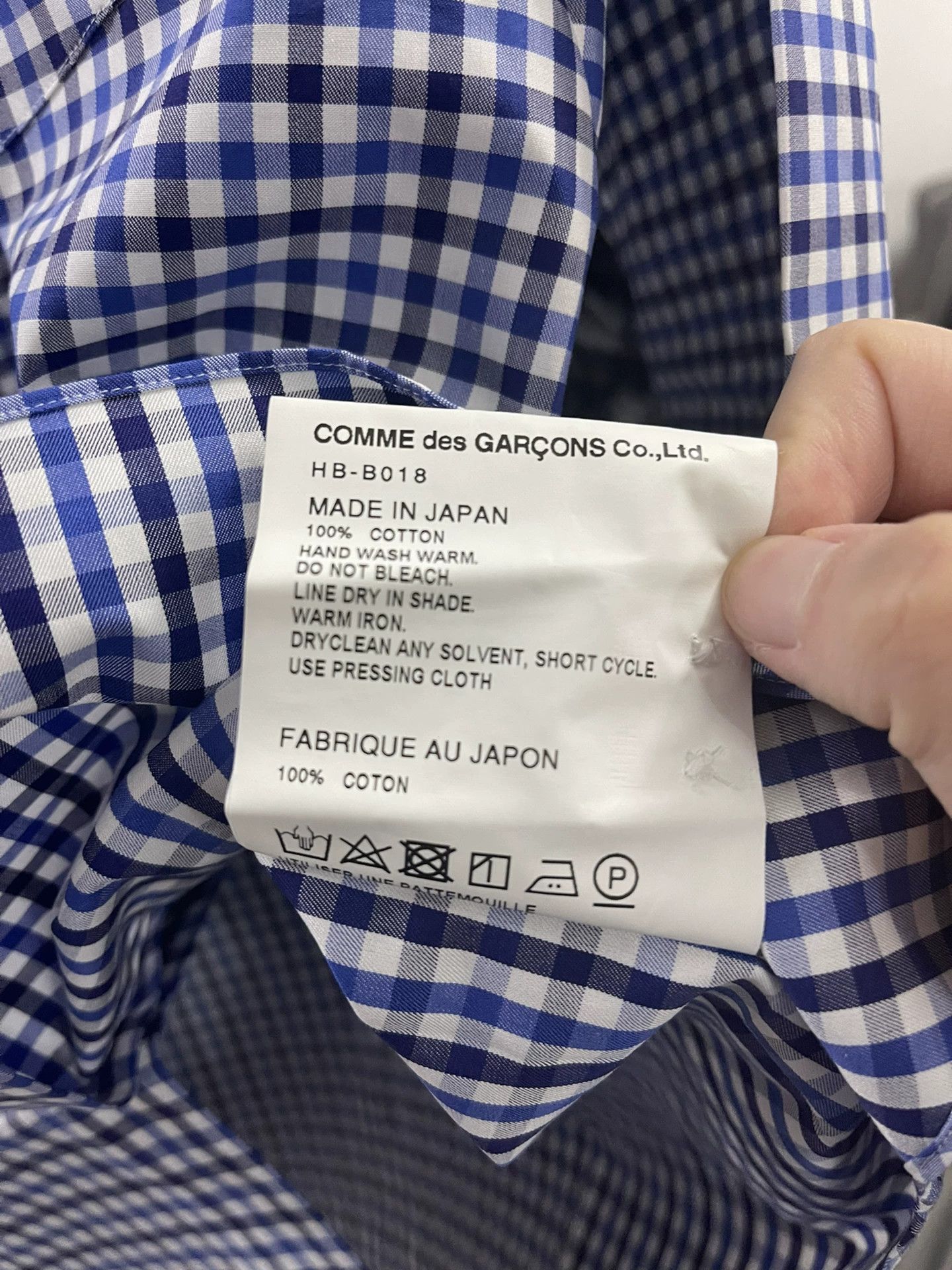 Comme des Garcons Comme Des Garcons Blue white black checkered shirt -DMC Size US M / EU 48-50 / 2 - 8 Thumbnail