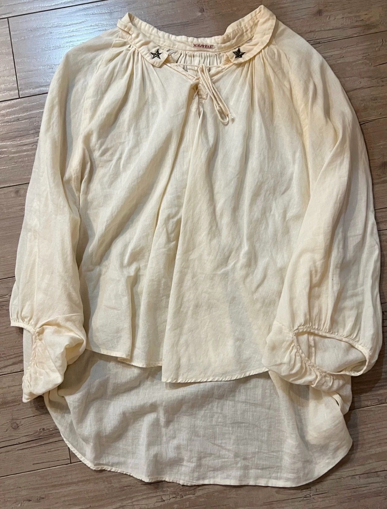 Kapital Kapital Beige Smock Classic Cocoon Umbrella Drawstring Top -DMC Size US S / EU 44-46 / 1 - 2 Thumbnail