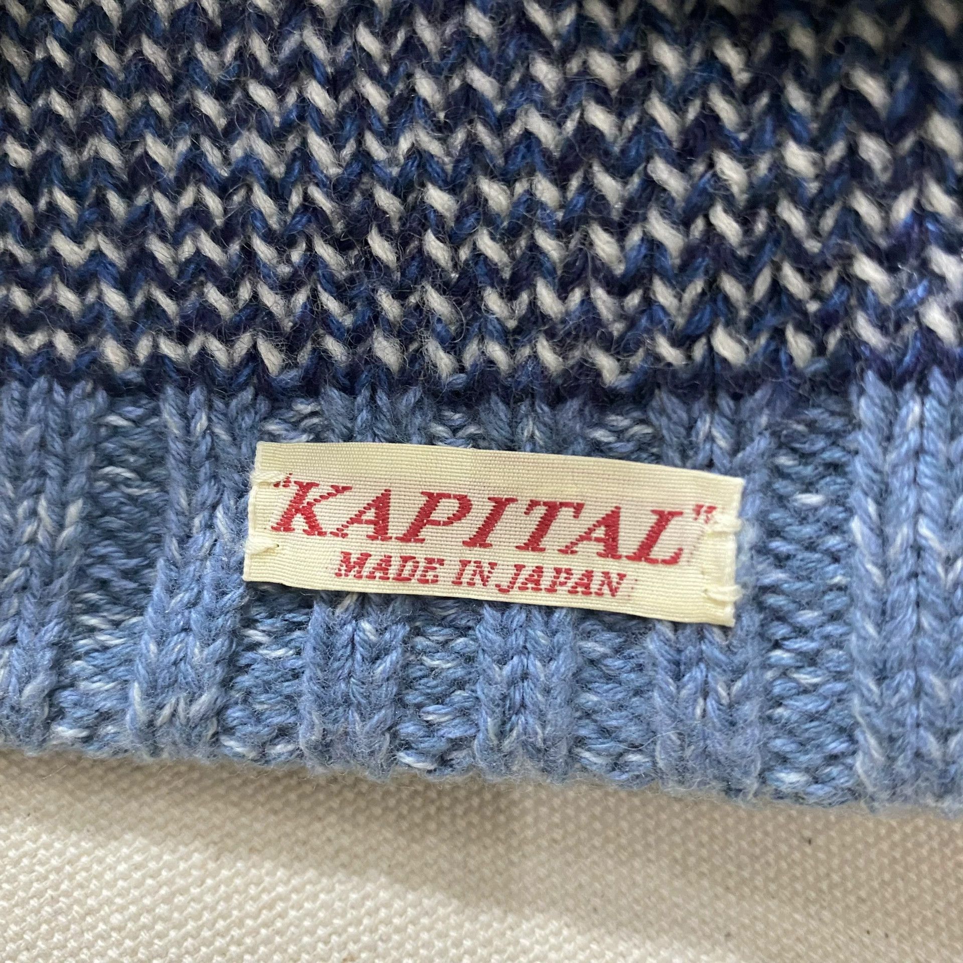 Kapital Kapital Bandana Blue Dyed Knitted Hat - -DMC Size ONE SIZE - 2 Thumbnail