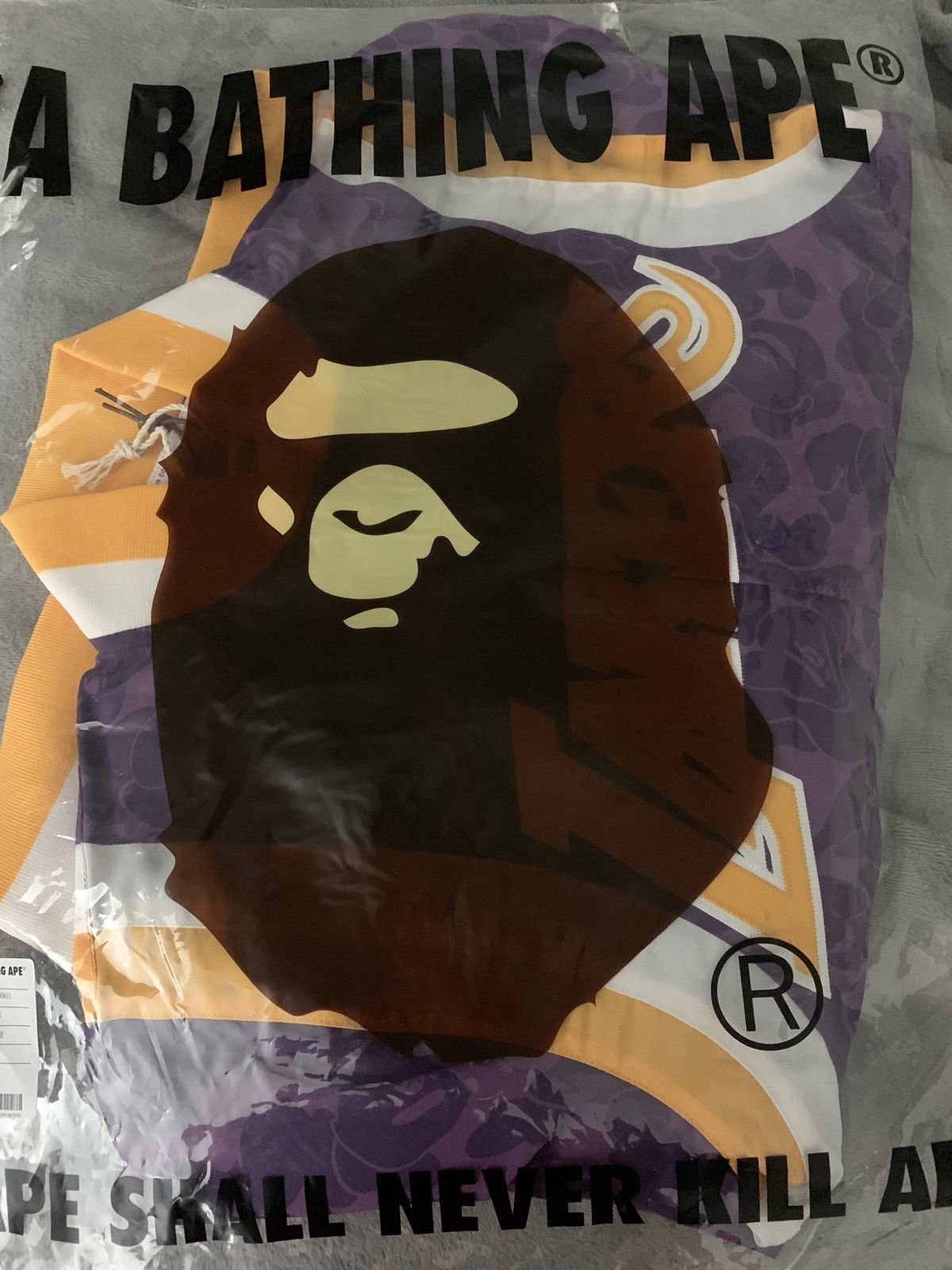 Bape Mitchell Ness Bape X Mitchell Ness Lakers Warm Up Jacket Grailed