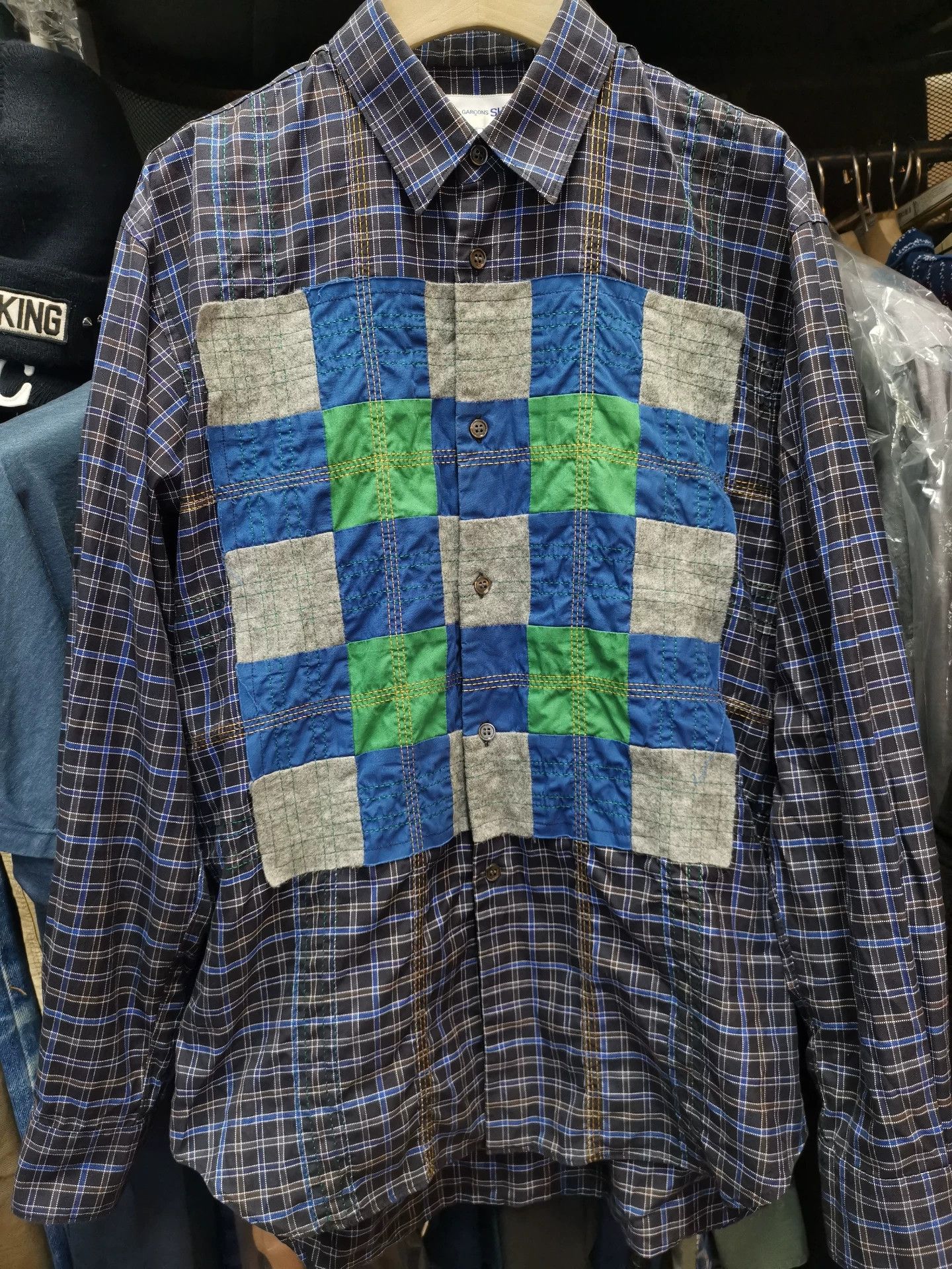 Comme des Garcons Comme Des Garcons Woolen patchwork plaid shirt -DMC Size US S / EU 44-46 / 1 - 8 Thumbnail