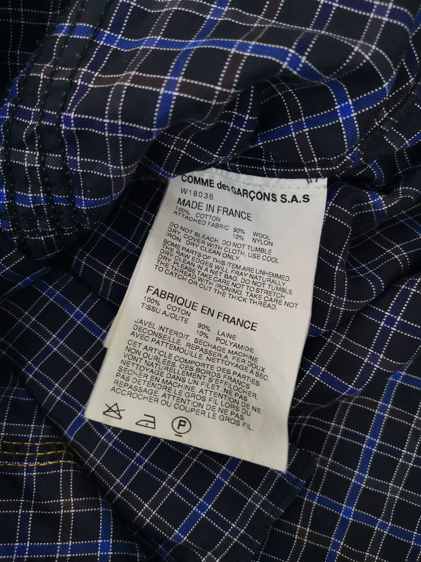 Comme des Garcons Comme Des Garcons Woolen patchwork plaid shirt -DMC Size US S / EU 44-46 / 1 - 5 Thumbnail