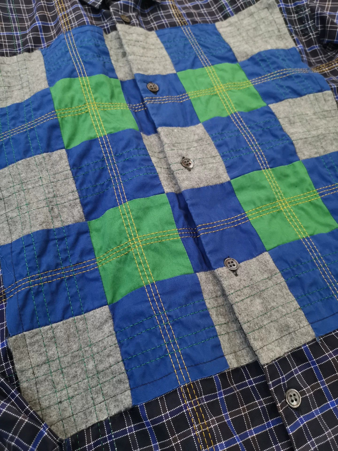 Comme des Garcons Comme Des Garcons Woolen patchwork plaid shirt -DMC Size US S / EU 44-46 / 1 - 2 Thumbnail