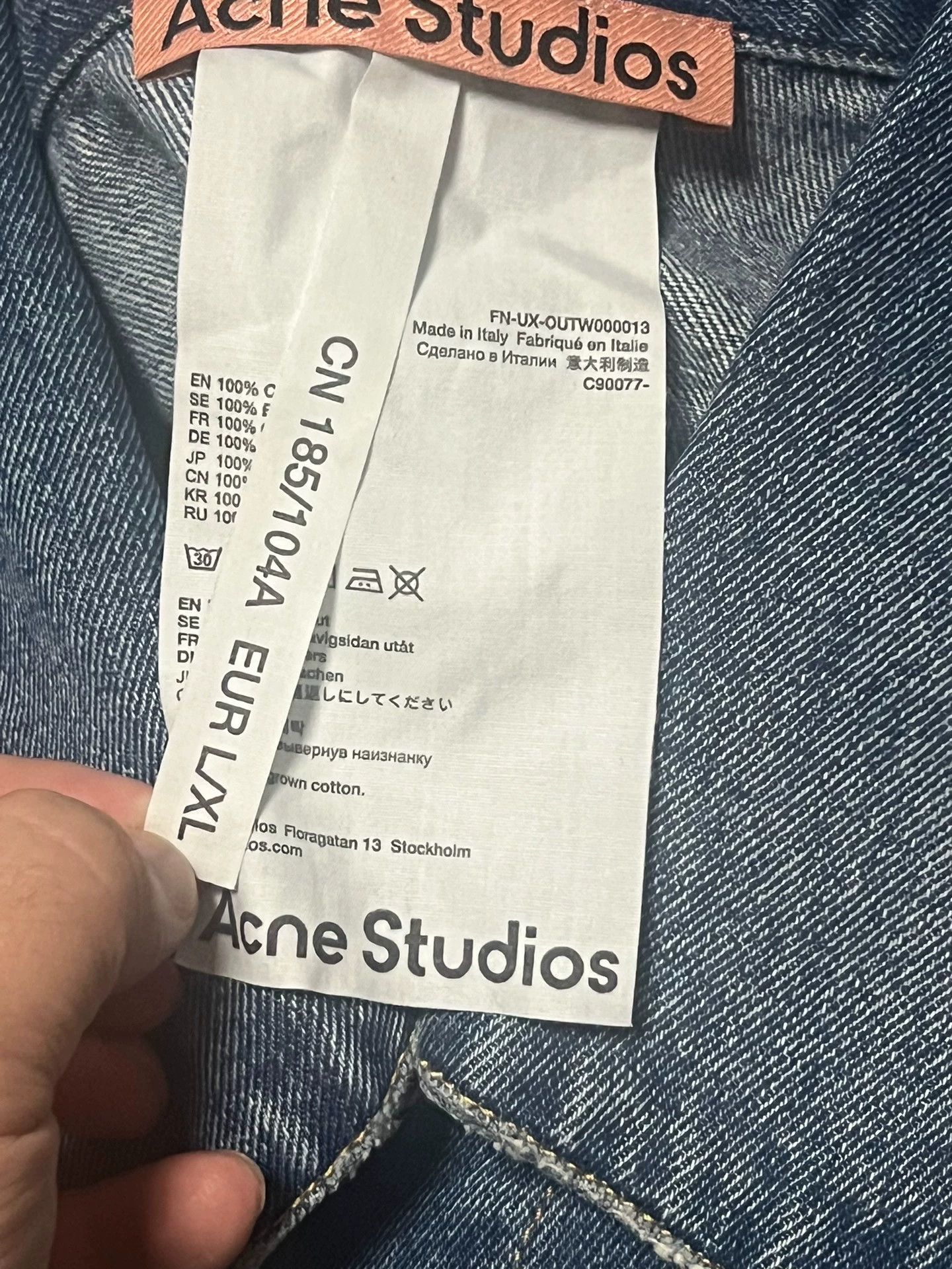 Acne Studios Acne Studios slim-fit denim jacket - -DMC Size US L / EU 52-54 / 3 - 9 Thumbnail