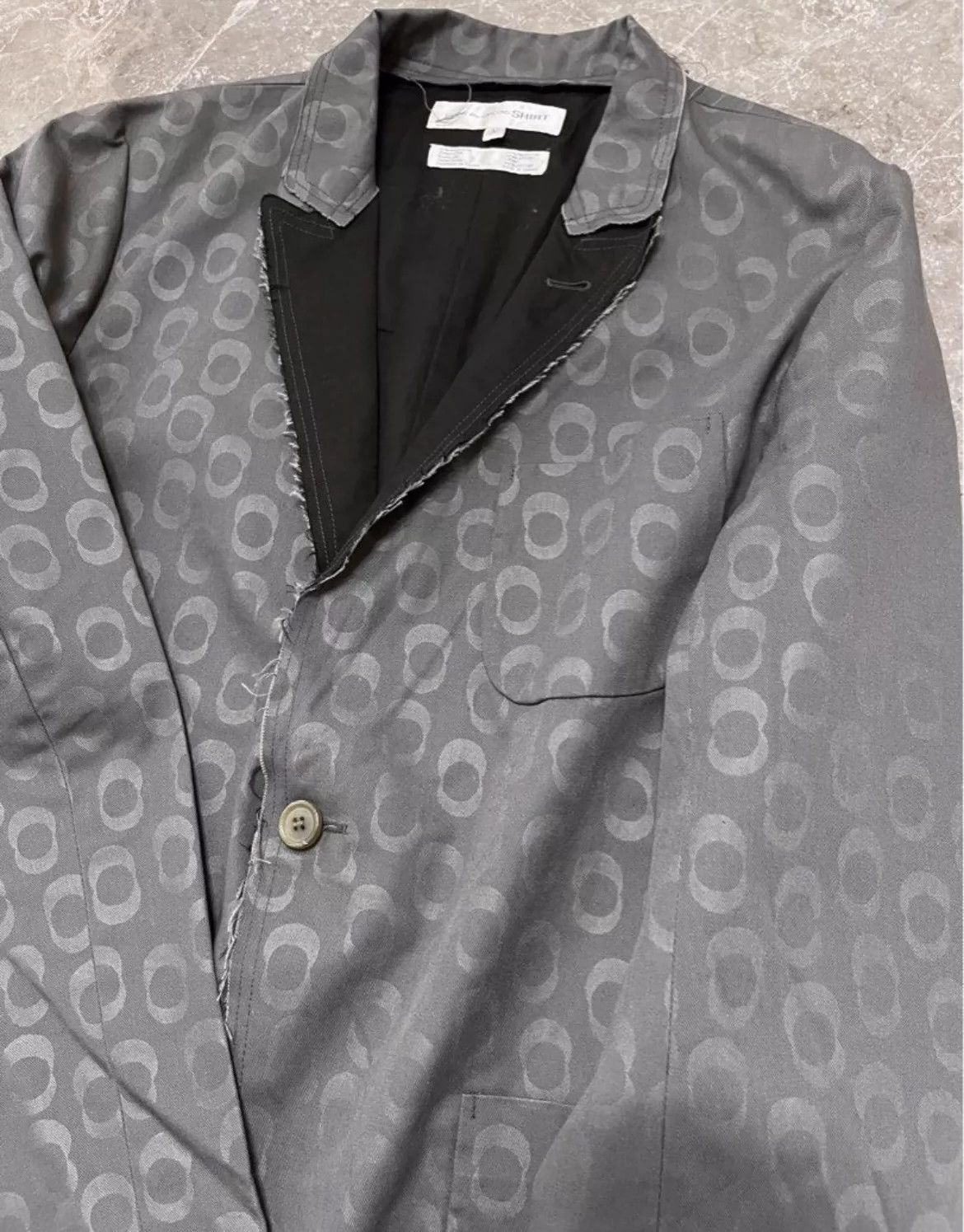 Comme des Garcons Comme Des Garcons Grey fringed printed jacket -DMC Size US M / EU 48-50 / 2 - 2 Thumbnail