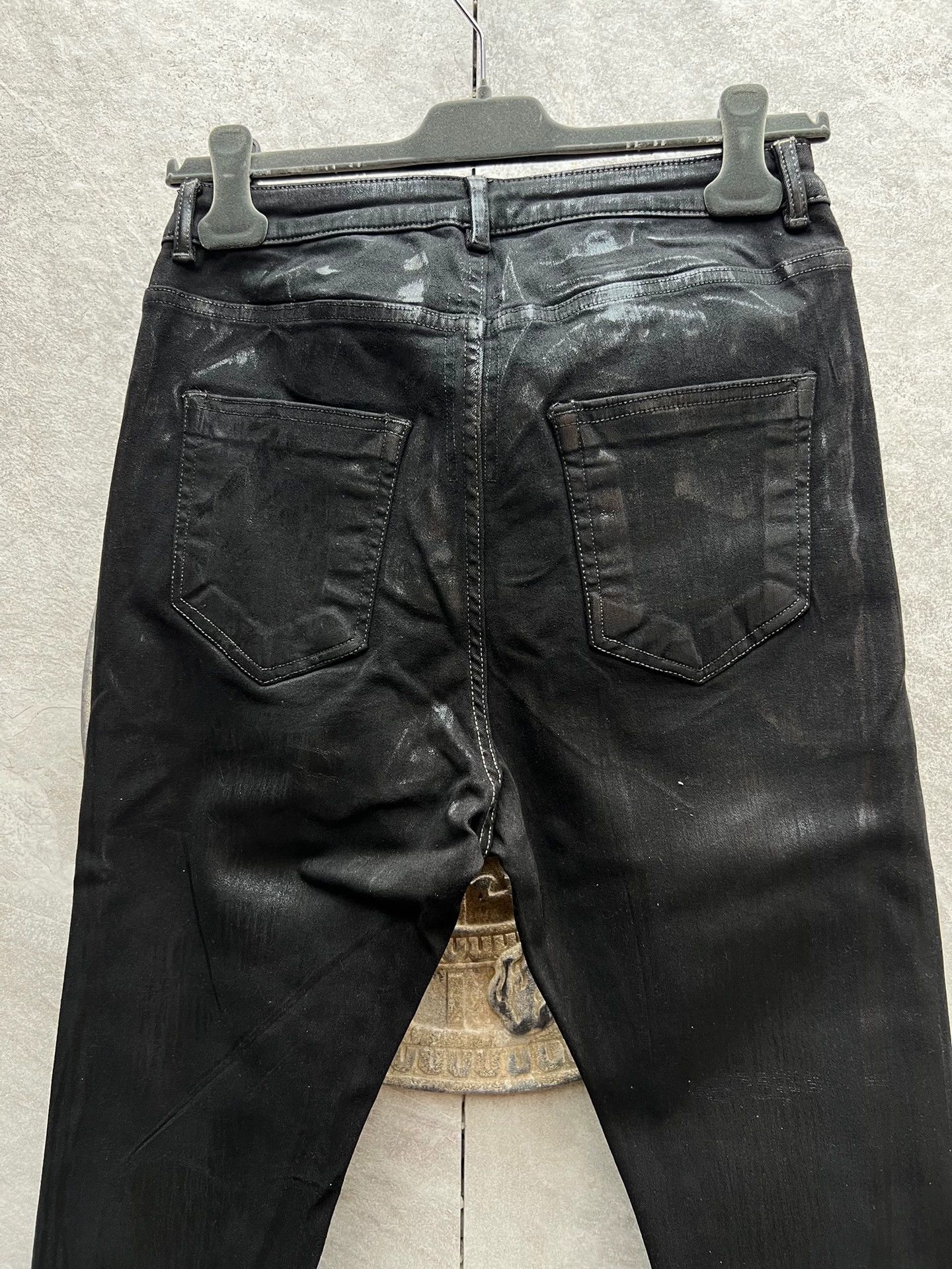 Rick Owens Rick Owens Black Brushed Wax Coated detroit Classic Jeans -DMC Size US 31 - 4 Thumbnail
