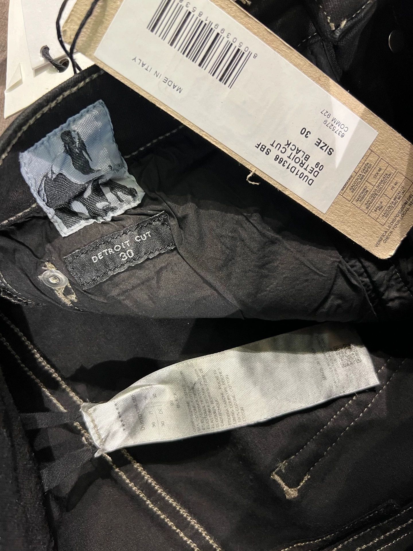 Rick Owens Rick Owens Black Brushed Wax Coated detroit Classic Jeans -DMC Size US 31 - 5 Thumbnail