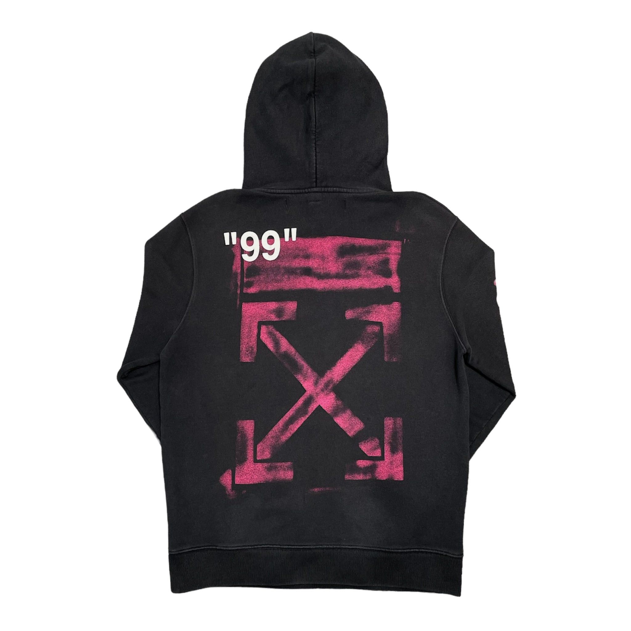 Off White Stencil Hooded Sweatshirt Black Pink Grailed