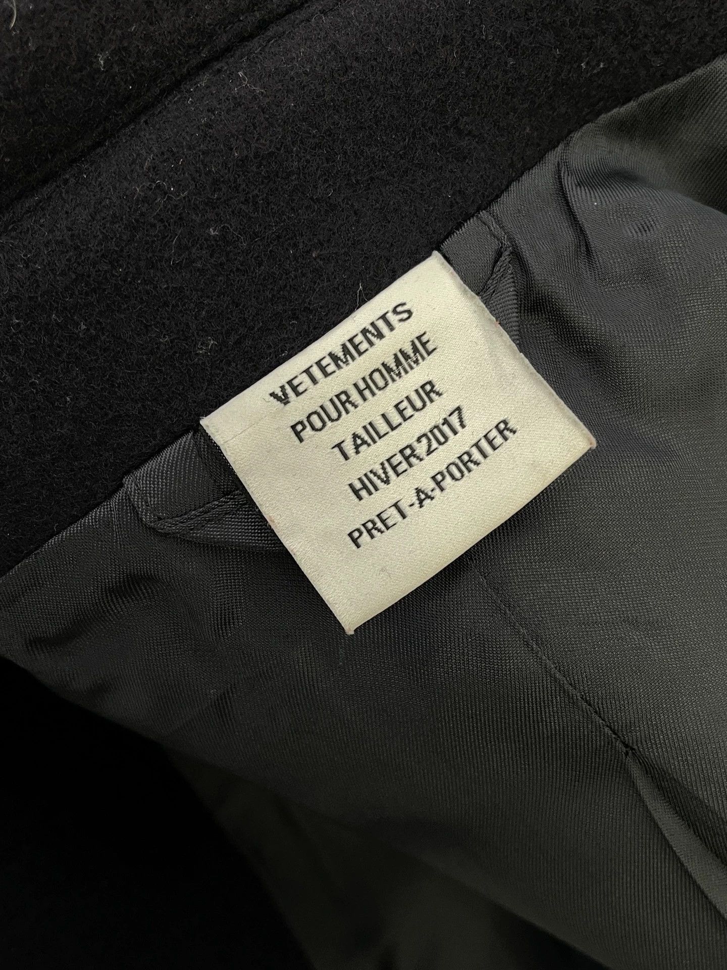 Vetements Vetements 2017fw navy blue woolen collar logo coat -DMC Size US S / EU 44-46 / 1 - 6 Thumbnail
