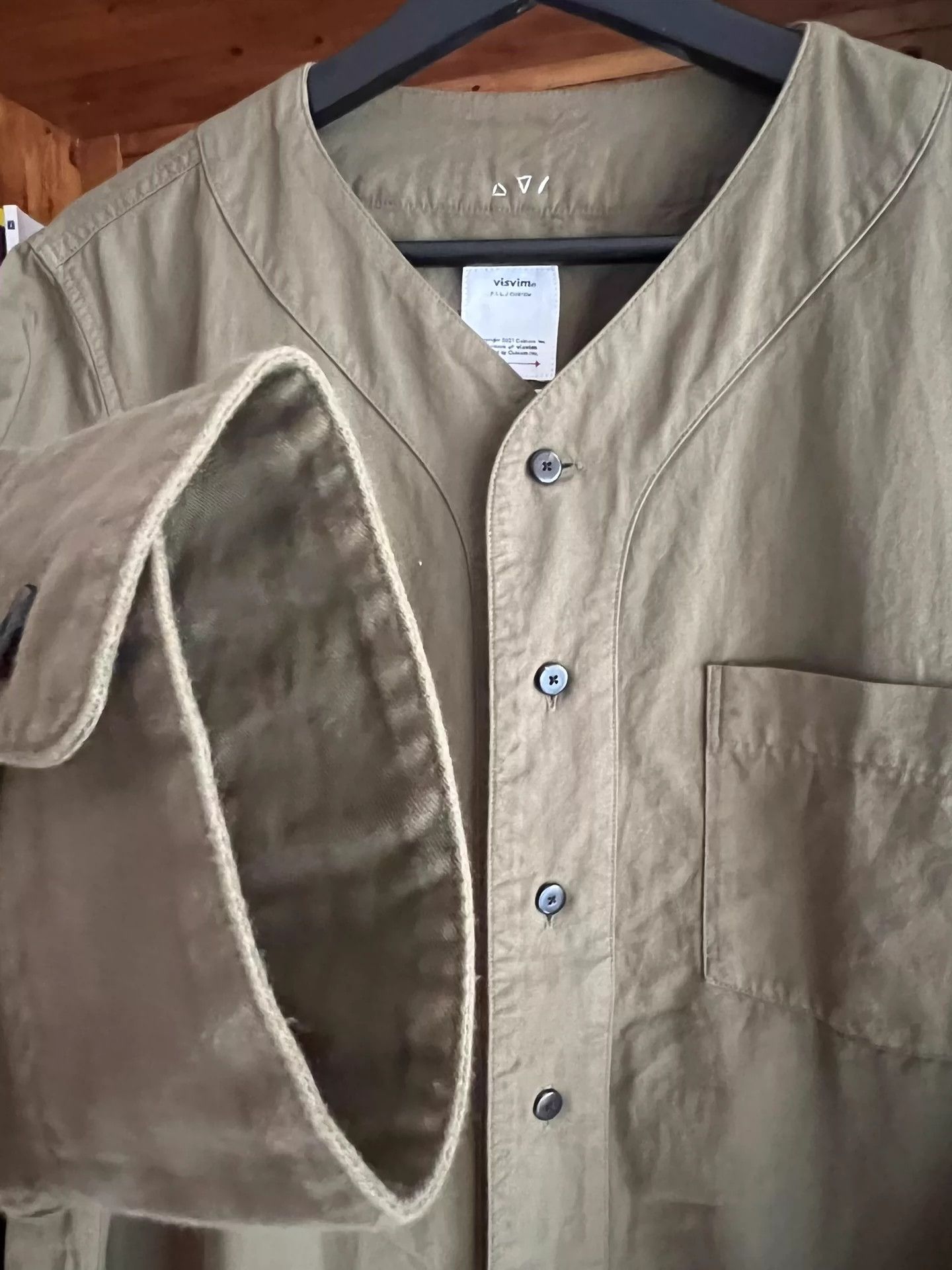 Visvim Visvim 2019 AW leaderless green GIZA cotton baseball shirt -DMC Size US L / EU 52-54 / 3 - 4 Thumbnail