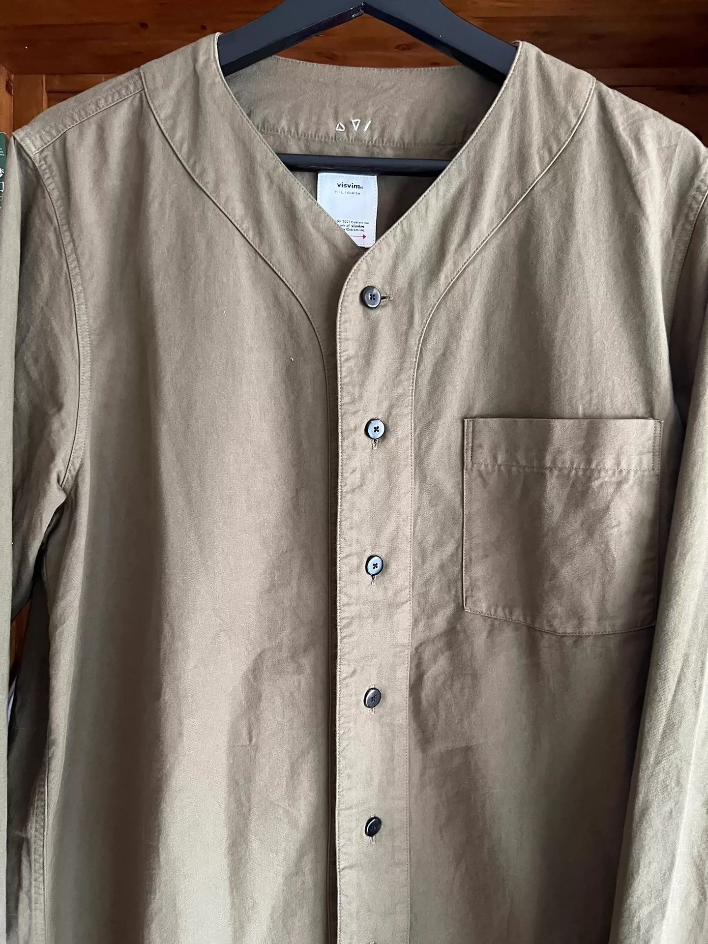 Visvim Visvim 2019 AW leaderless green GIZA cotton baseball shirt -DMC Size US L / EU 52-54 / 3 - 5 Thumbnail
