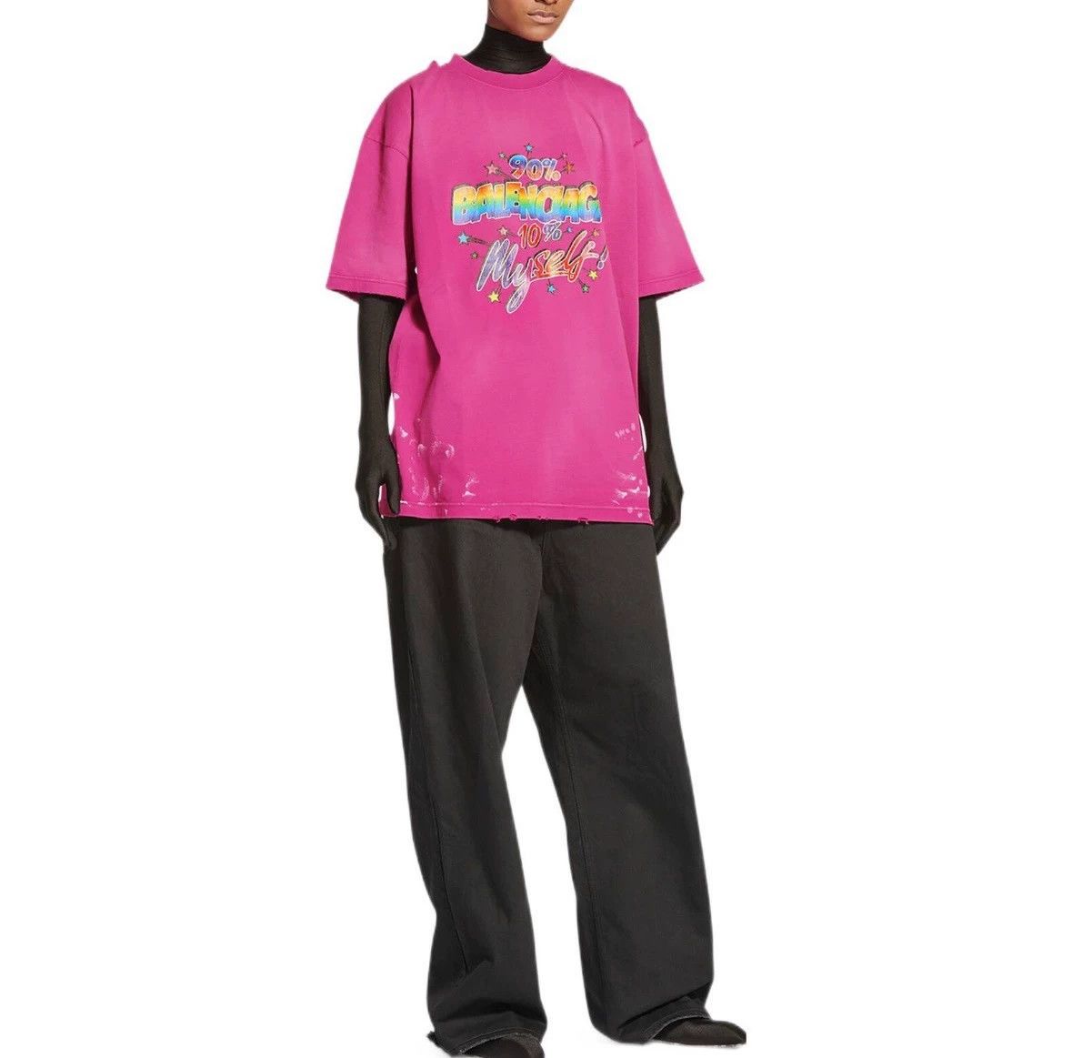 Balenciaga Balenciaga graffiti letters washed with sleeved T-shirt -DMC Size US M / EU 48-50 / 2 - 2 Thumbnail